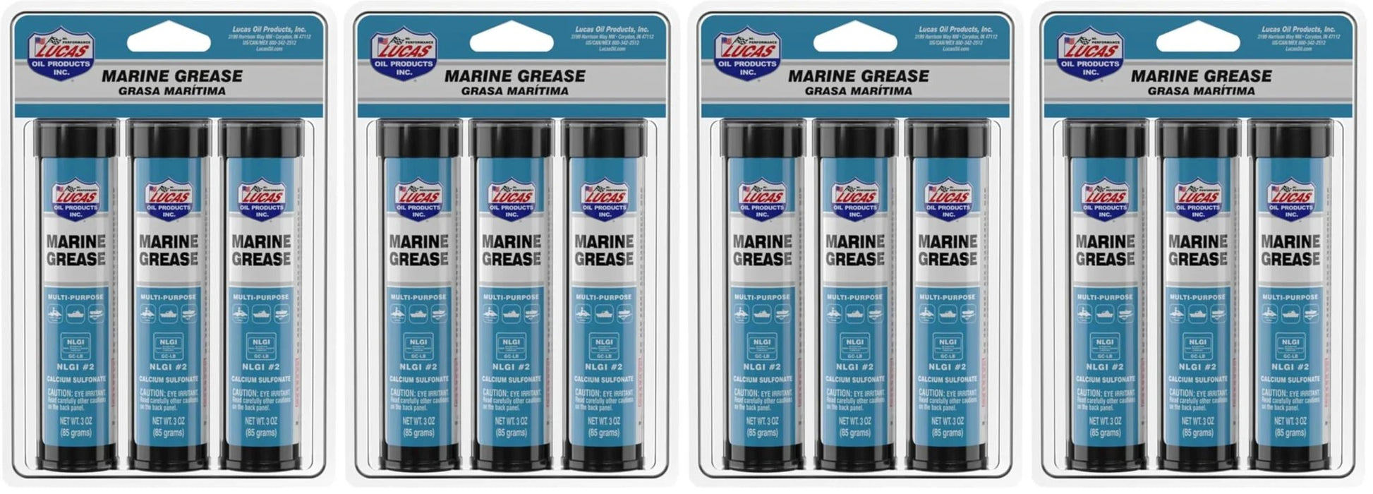 Marine Grease 3 Ounce Tubes Combo Pack For Salt Water And Fresh Water Protection With Long Lasting Water Resistance Extreme Friction Reduction 550 Degree Drop Point Three Tubes Total From Lucas Oil in packaging