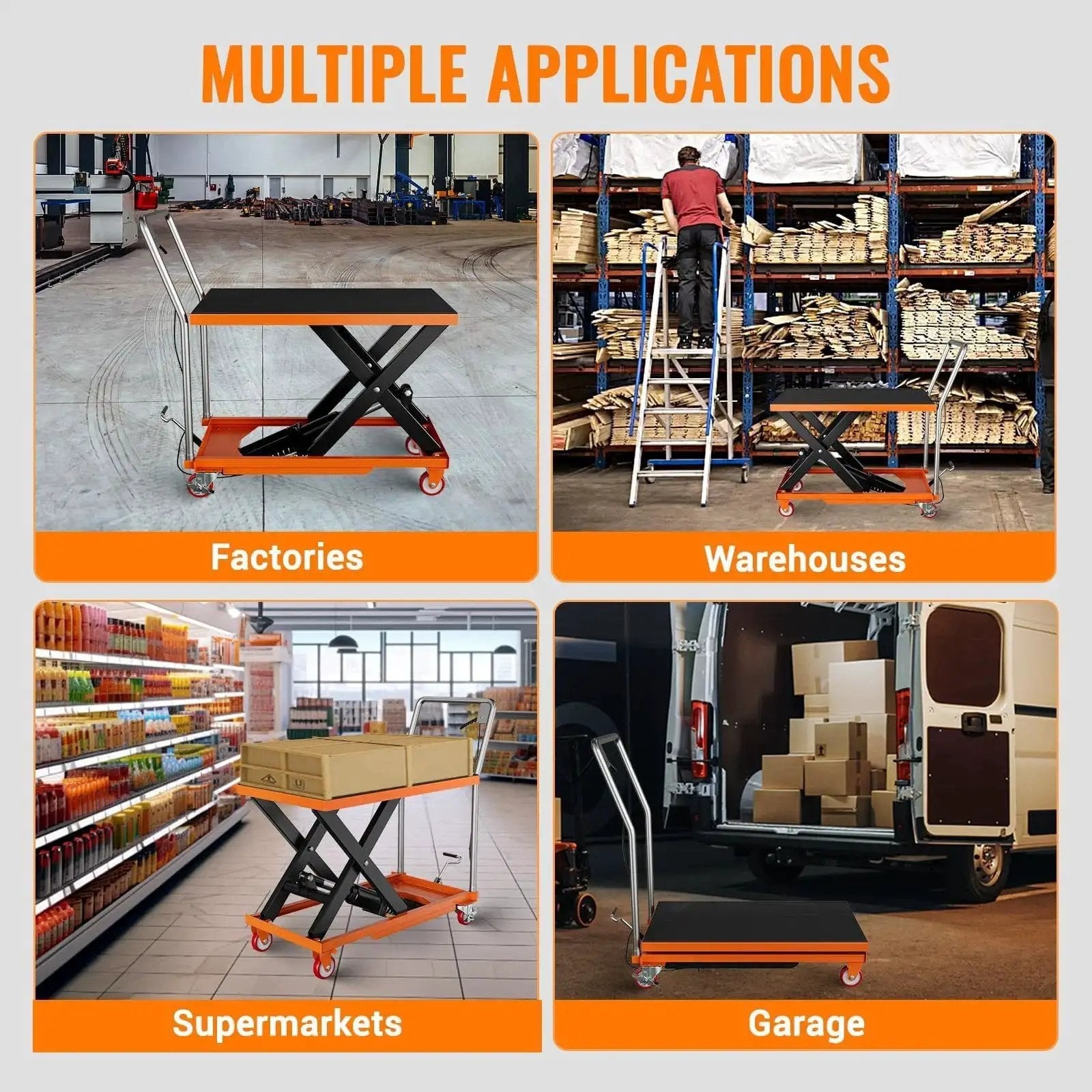 1100 Lbs Lift Table Cart With Locking Wheels And Non Slip Pad 28.5 In Height used in factories, warehouses, supermarkets, garage