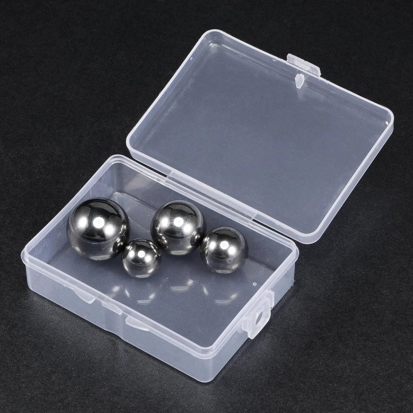 Bearing Balls Set, 304 Stainless Steel, Four Size Assortment In One Inch, Seven Eighths Inch, Three Quarters Inch, Five Eighths Inch With Durable Storage Box