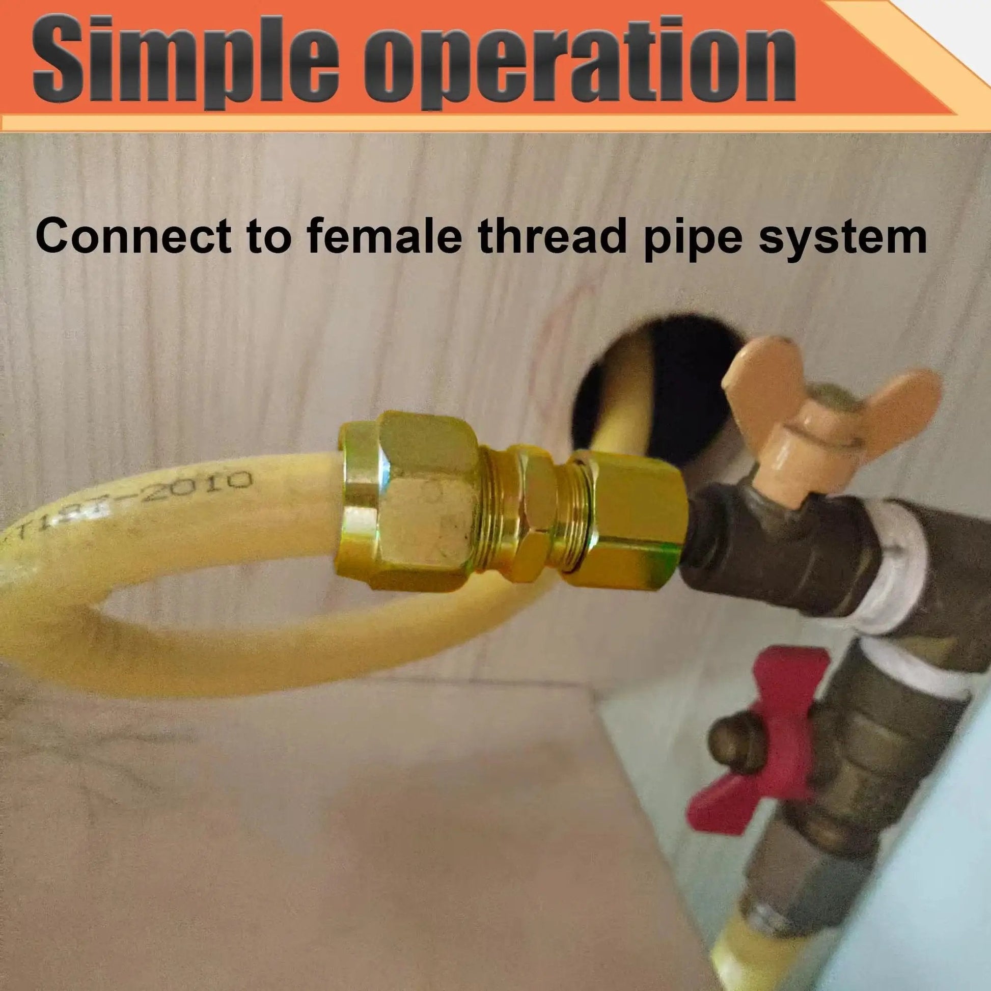 Brass 3/4 Inch NPT Male To 1/4 Inch Female NPT Reducer Bushing connected to pipe system