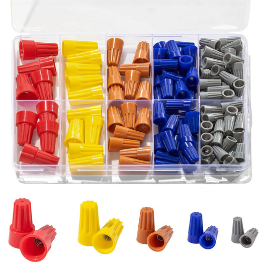 122 Piece Wire Nut Assortment Kit With Five Sizes Color Coded Electrical Wire Caps For Quick Twist Connections And Splices Perfect For Home DIY Electrical Projects And Small Appliance Wiring