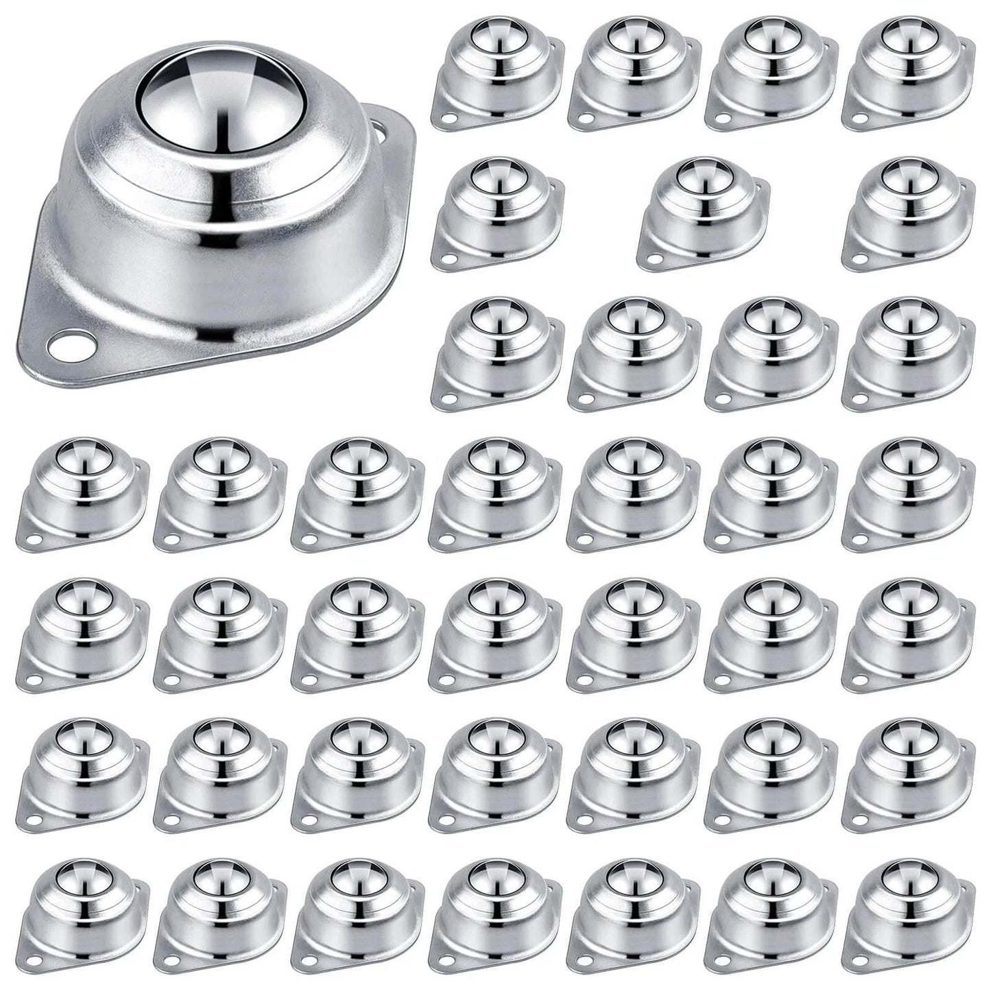 40 Pack 1-Inch Ball Caster Rollers With 360-Degree Rotation For Furniture, Truck Bed, Workshop And Heavy Equipment