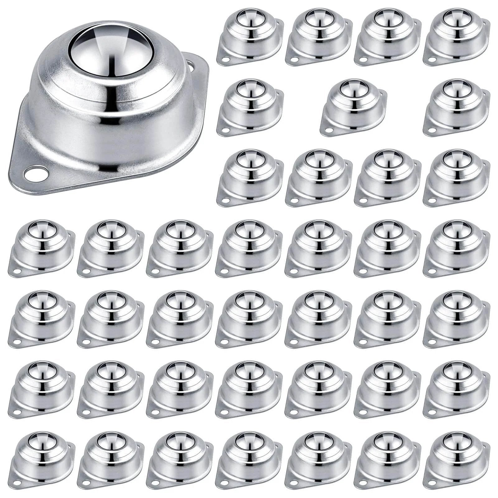 40 Pack 1-Inch Ball Caster Rollers With 360-Degree Rotation For Furniture, Truck Bed, Workshop And Heavy Equipment