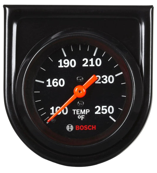 Style Line 2 Inch Mechanical Water And Oil Temperature Gauge With Black Dial Face And Black Bezel, 100 To 250 Fahrenheit, 270 Degree Sweep