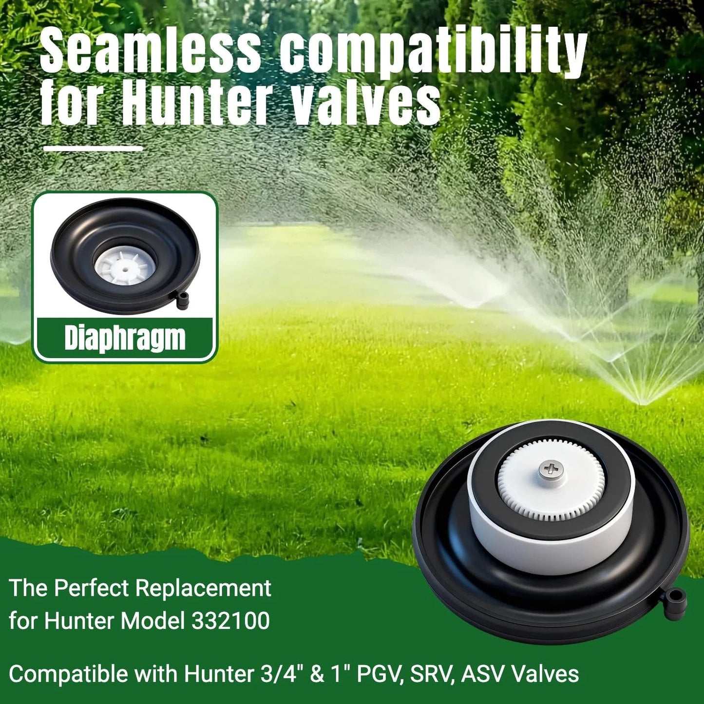 4 Pack Sprinkler Valve Diaphragm Repair Kit For Hunter PGV SRV ASV Valves Three Quarter Inch And One Inch Durable NBR Buna N Rubber