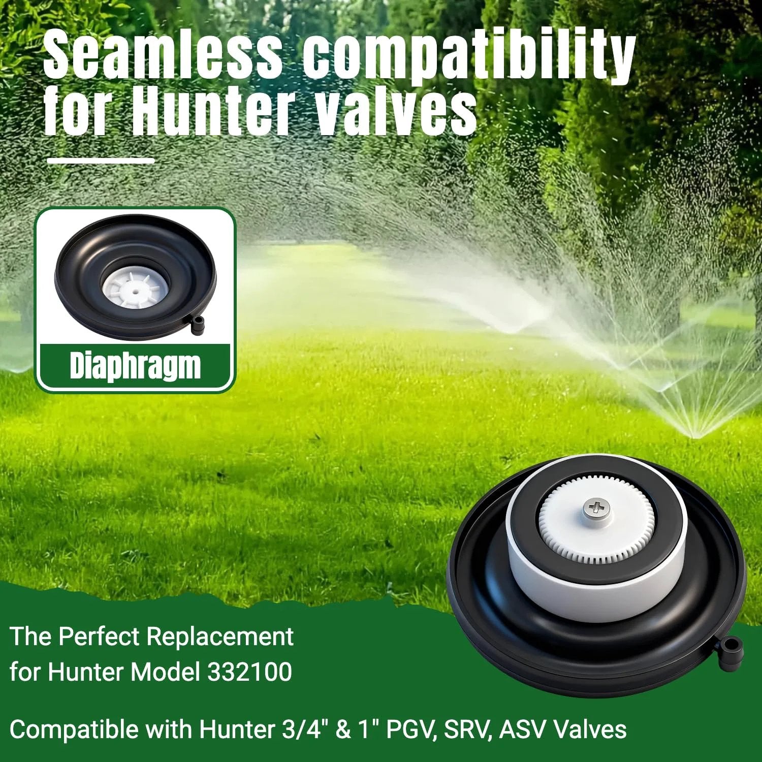 4 Pack Sprinkler Valve Diaphragm Repair Kit For Hunter PGV SRV ASV Valves Three Quarter Inch And One Inch Durable NBR Buna N Rubber