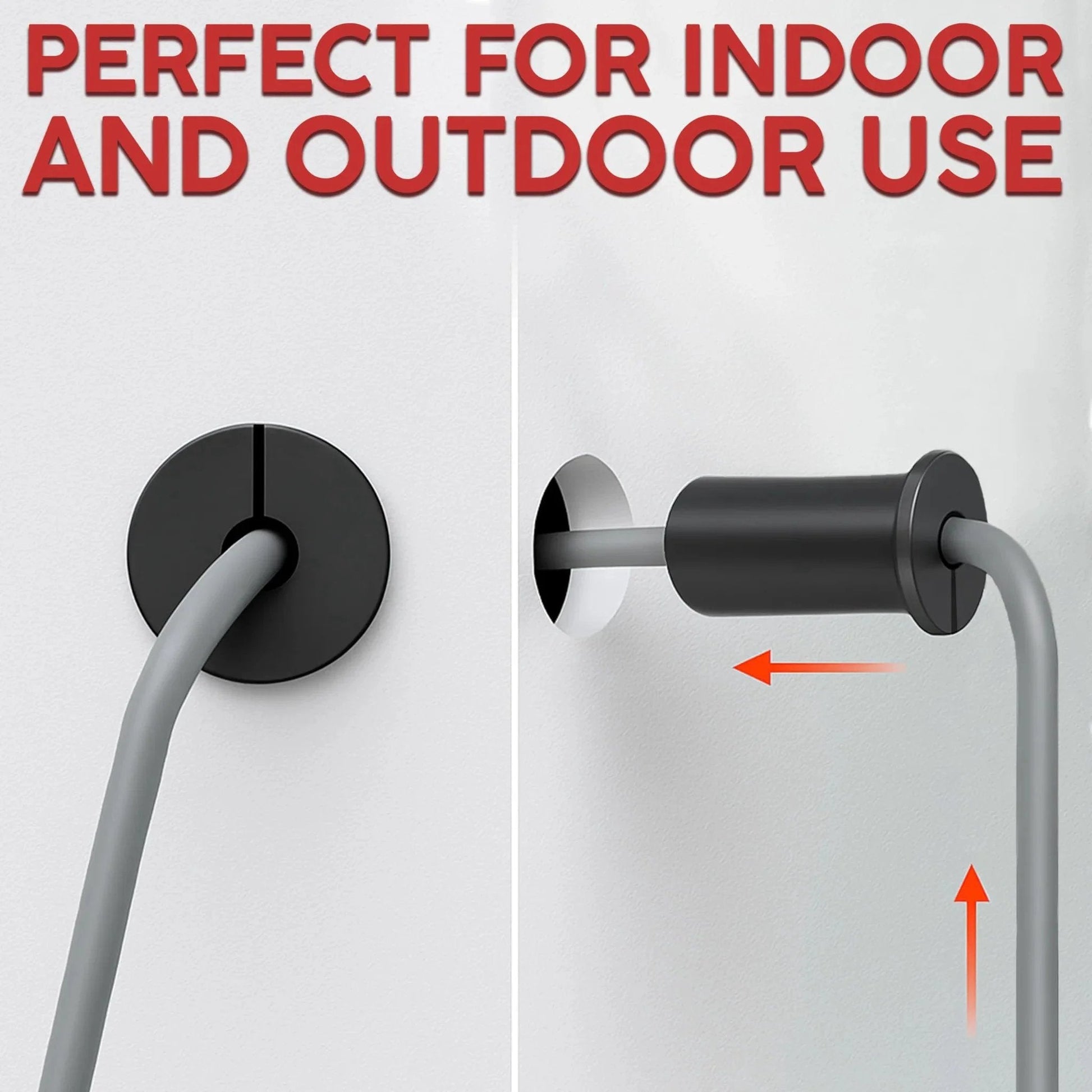 Two Pack Silicone Wall Bushing For Three Quarters Inch Holes Compatible With Starlink shown installed in wall for cable pass-through.
