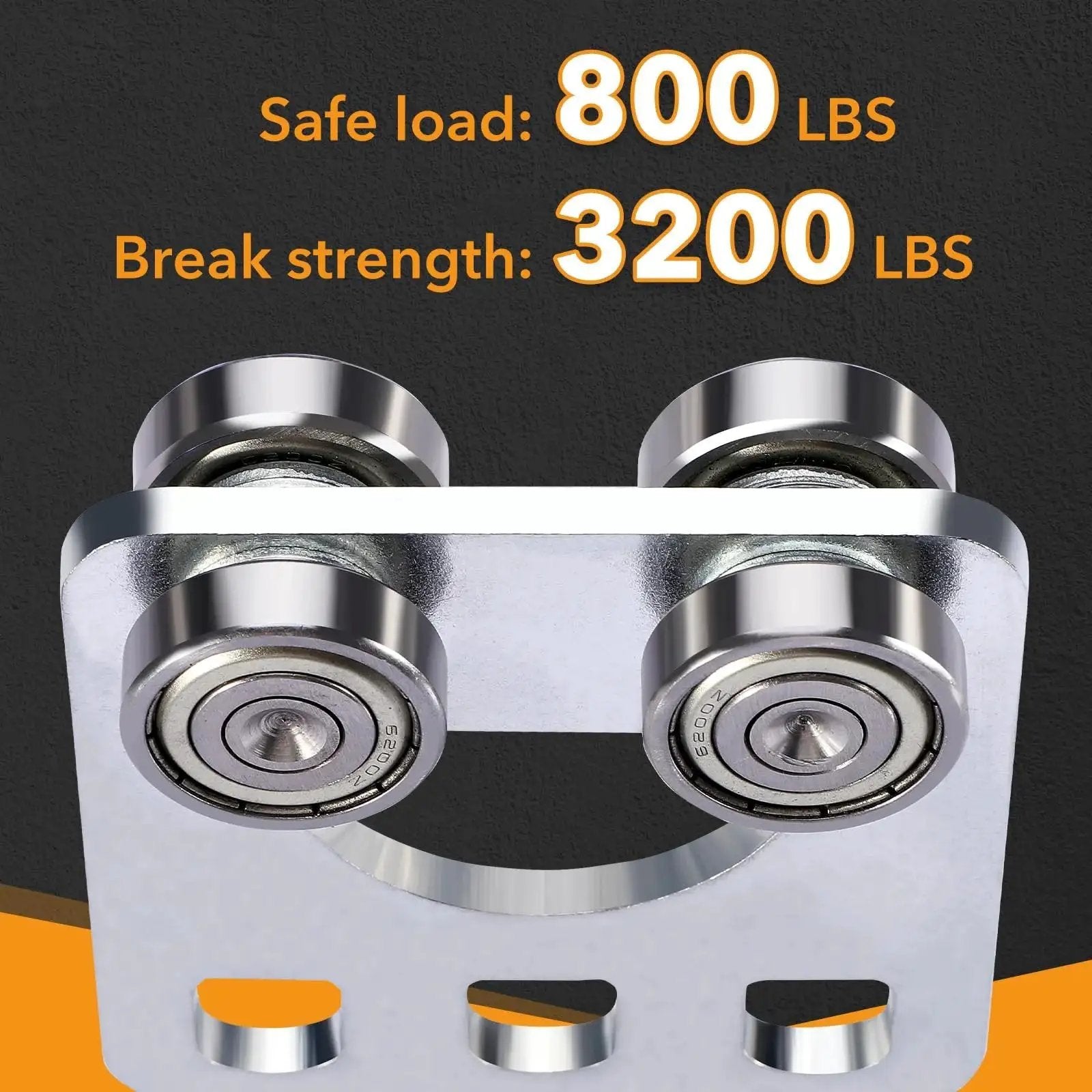 Four Wheel Trolley Assembly Rollers With Four Bearings For Unistrut Trolleys, rust-resistant galvanized carbon steel, safe load 800 lbs