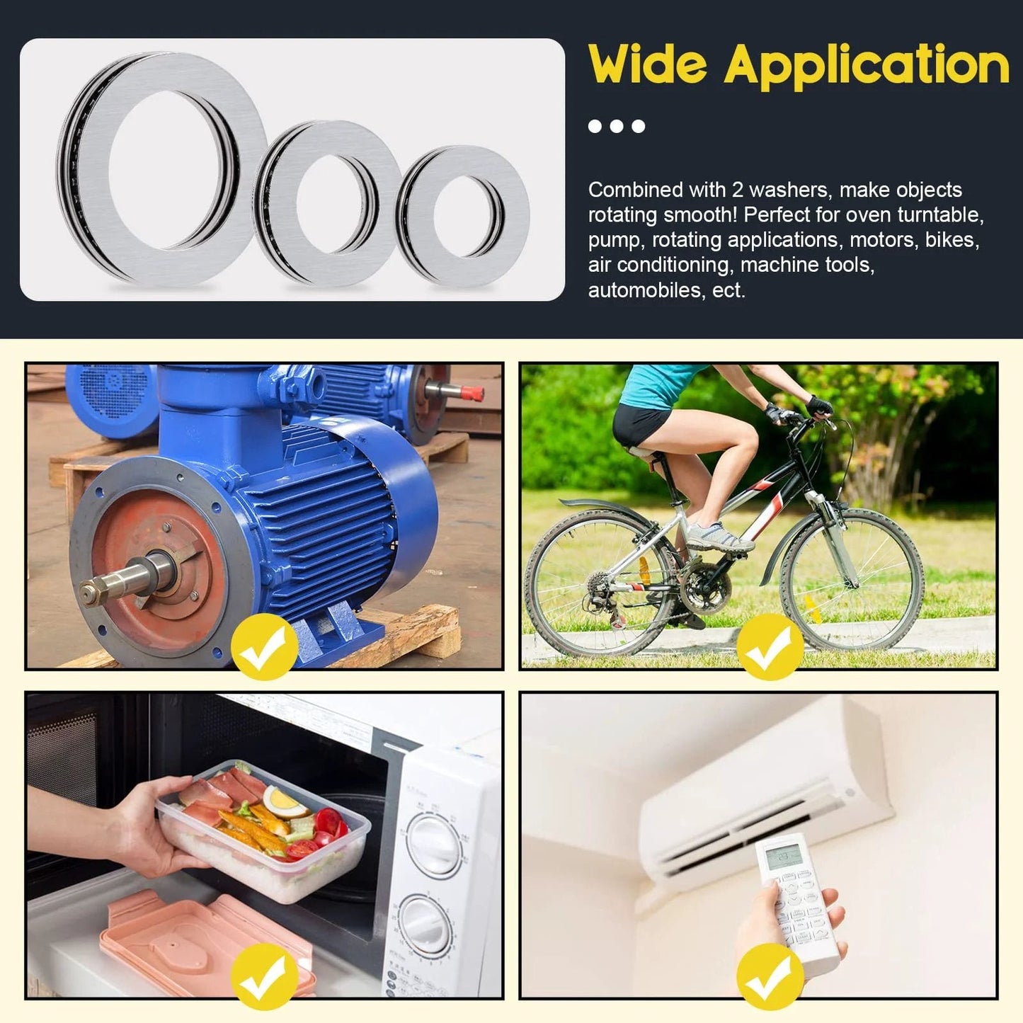Assorted 24 Piece Thrust Needle Roller Bearing Set With Washers In Three Sizes AXK3552 AXK2035 AXK2542 Chromium Steel Rollers