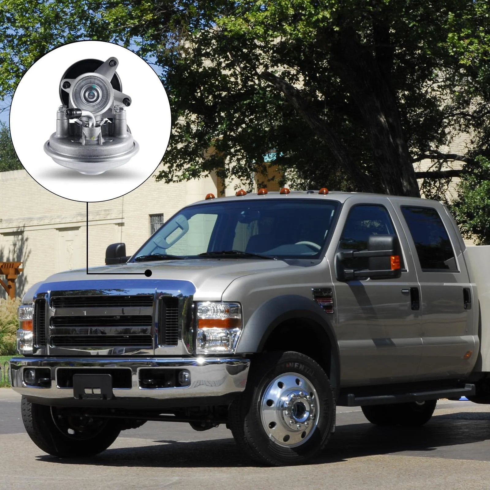 Vacuum Pump 904-805 F6TZ2A451AA Replacement For Ford E Series Econoline Club Wagon E 350 E 450 E 550 And F 250 F 350 F 450 F 550 Super Duty Vans 1996 2004 6.0L 6.8L 7.3L OEM Part Fits mounted on pickup truck