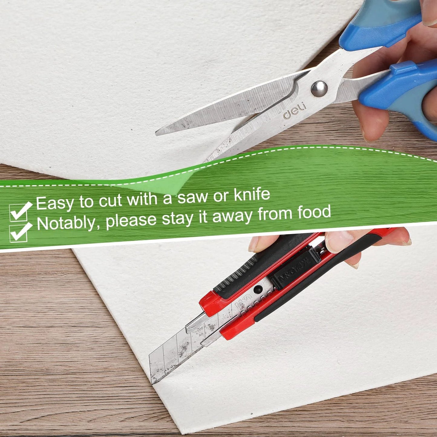 Cutting 10 Pcs Kiln Paper Ceramic Fiber Sheets 11x12 Inch High Temperature Insulation Paper with scissors and knife.
