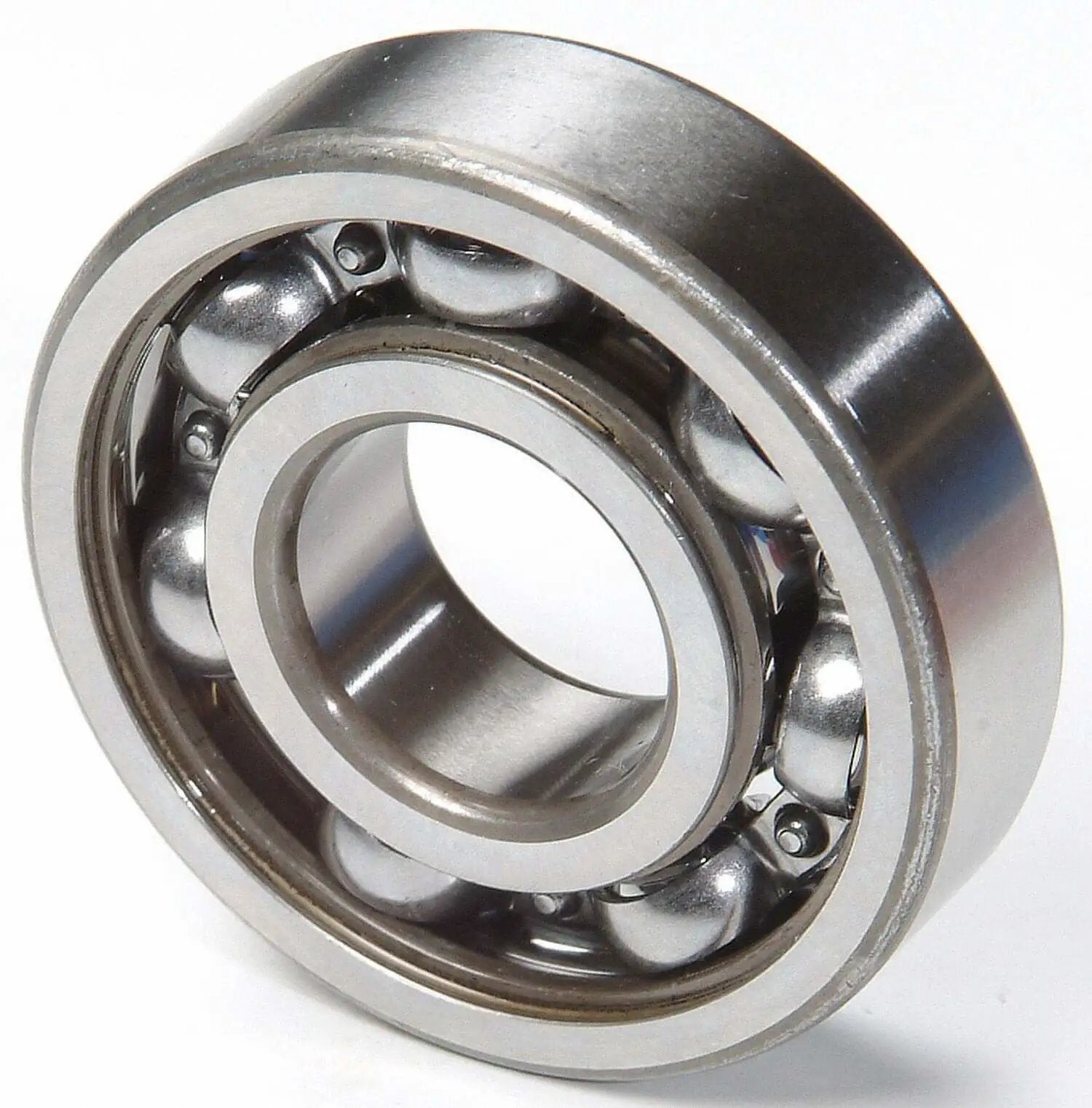 Single 203 Sealed Ball Bearing, Precision 203-size steel deep groove component for motors, gearboxes, shown in side view