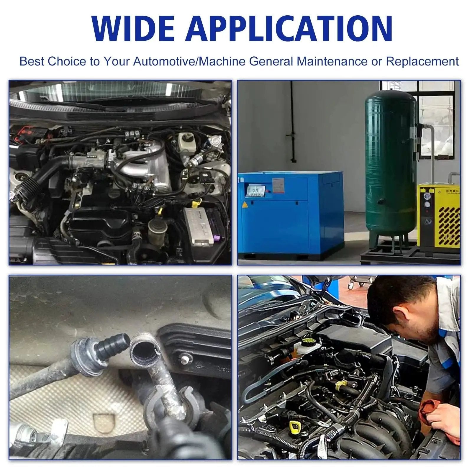 Wide application of All In One Nylon 66 Vacuum Connector Kit With Heat Resistant 240C And 460F Rating in automotive settings.
