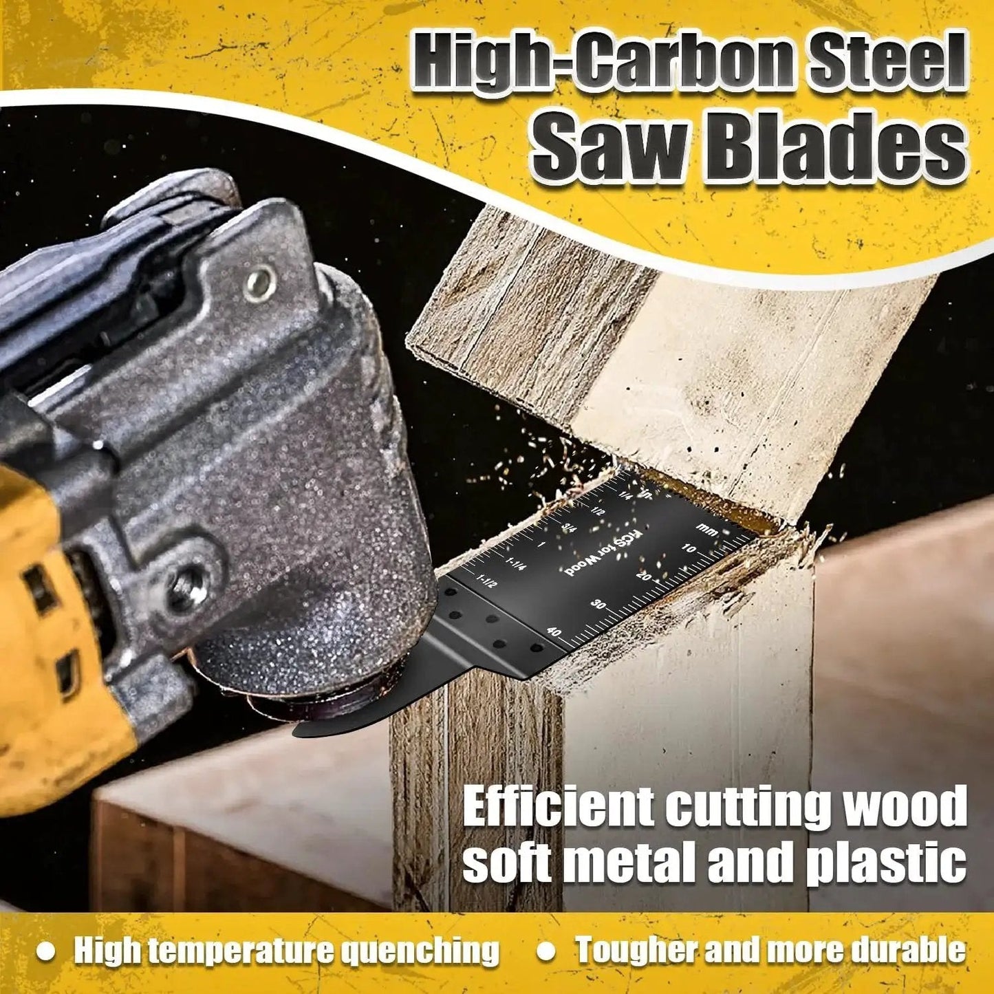 Ultimate 20 Piece Oscillating Tool Blades Kit With One Titanium Blade And Nineteen High Carbon Wood Plastics And Metal Blades For Universal Multitools Like DeWalt Ryobi Fein Milwaukee cutting wood