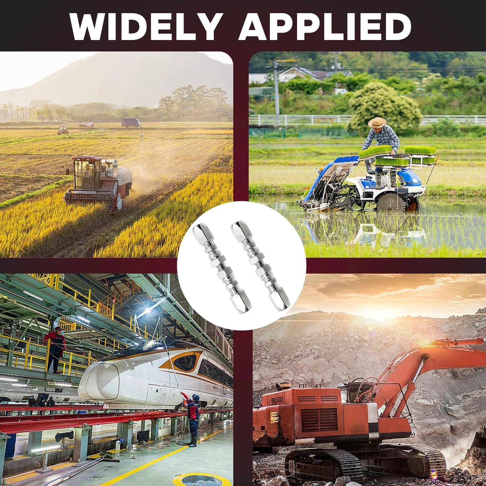 Two Pack Three Eighths Inch Hydraulic Hose Repair Kit With Two Wire Reusable Fittings Broad Compatibility in various machinery applications