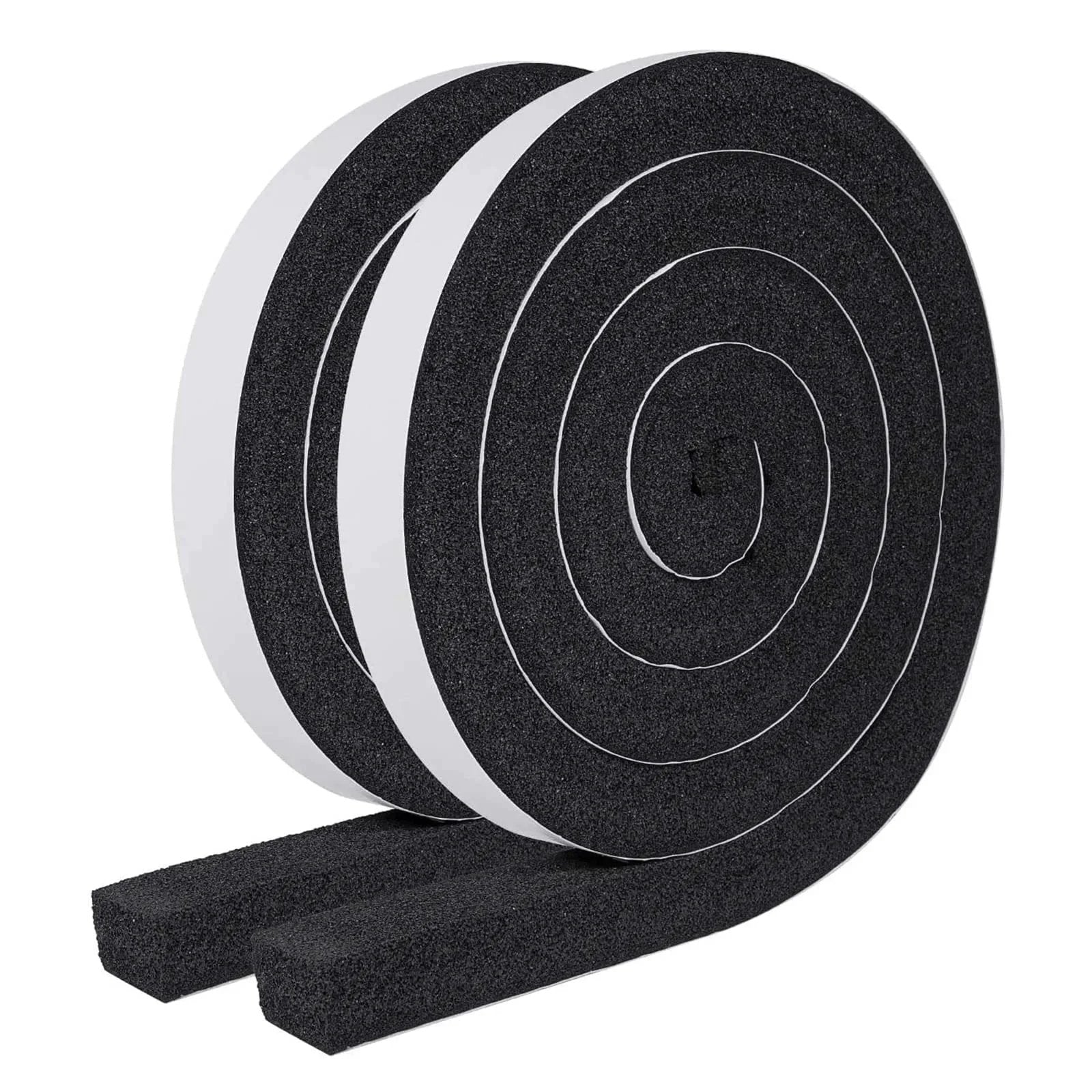 Ultimate Must Have Weather Stripping Door Seal One Inch Wide One Inch Thick Foam Tape For Window Insulation Two Rolls Total Thirteen Feet