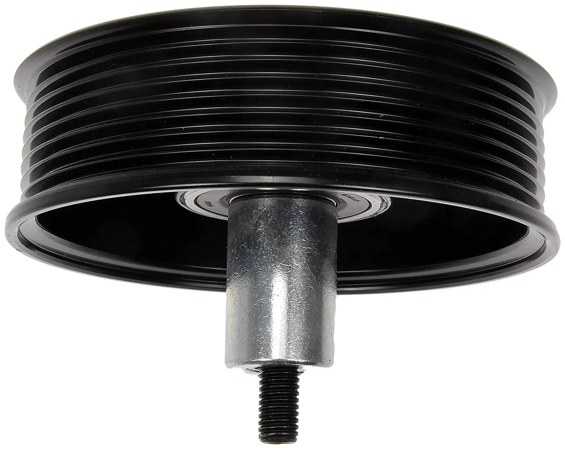 Front view of Direct Replacement Accessory Drive Belt Idler Pulley For Dodge And Ram Vehicles That Stops Squealing Groaning And Restores OEM Fit And Performance, Replaces Worn Pulley With A Quiet Smoother Drive, Dorman