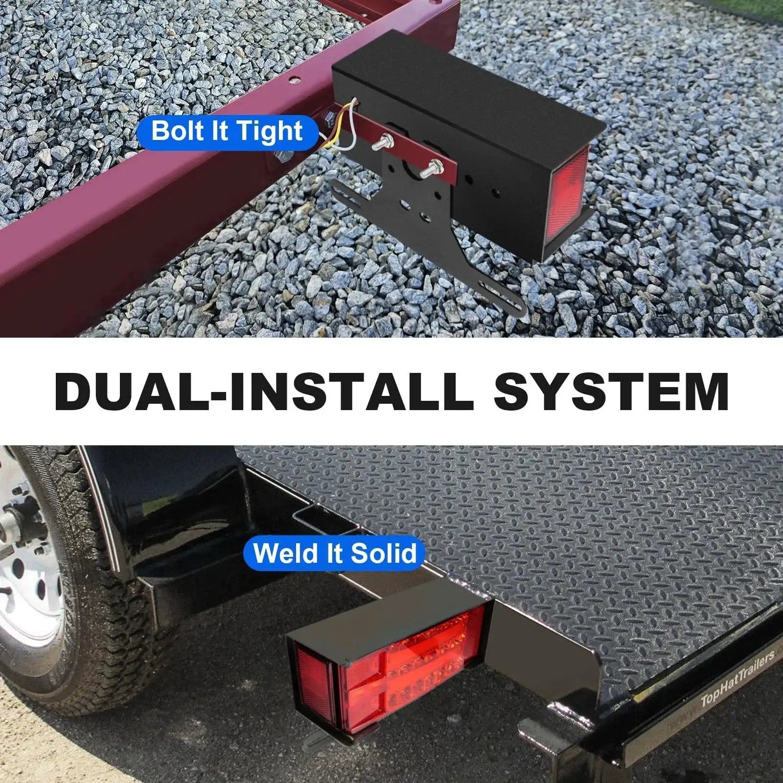 Dual-install system for All In One Boat Trailer Light Box Kit With Submersible LED Lights For Jet Ski Pontoon And Marine Karavan IP68