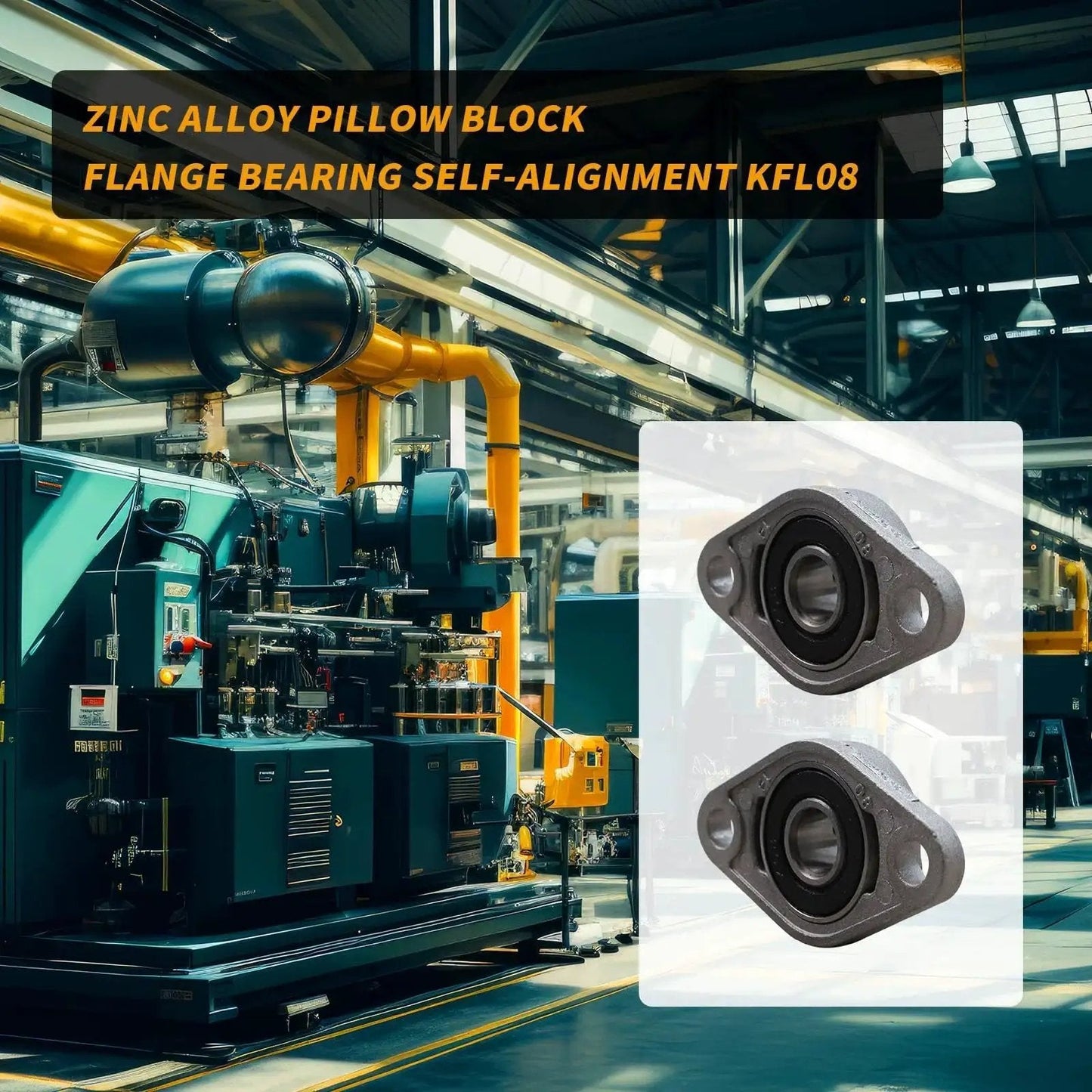 4 Pack Pillow Block Bearings Set With Three Eighths Inch Bore 10mm ID Self Aligning Zinc Alloy Flange Bearings KFL000 in factory
