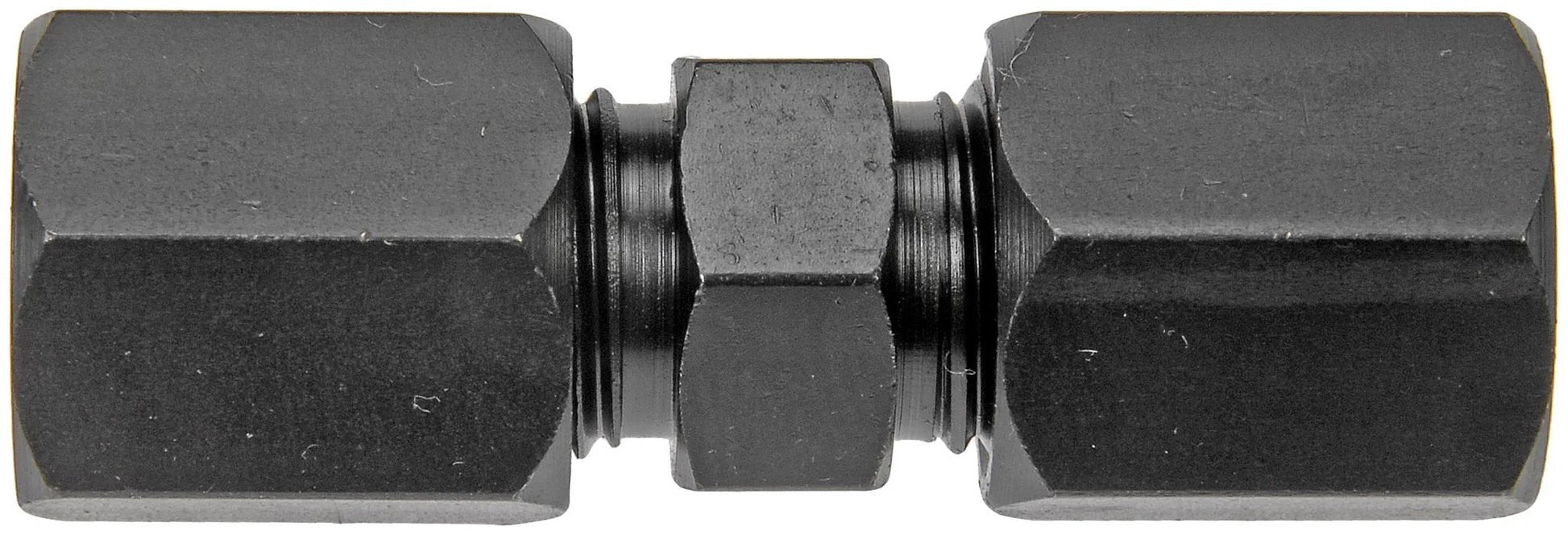 High Pressure Compression Union For Five Sixteenth Inch Tubing, Rated To Five Thousand PSI, Built Tough For Industrial Use, front view