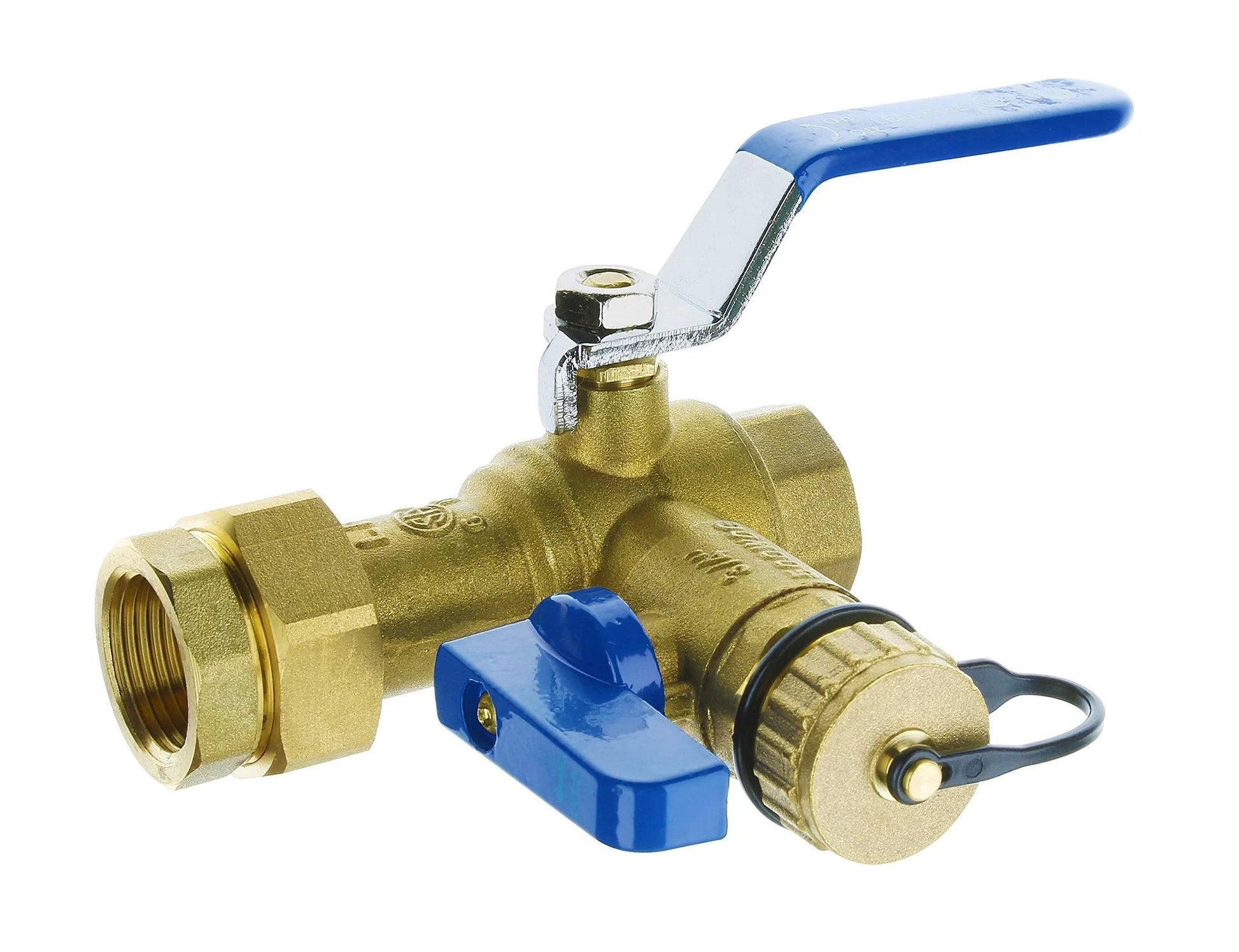 Tankless Water Heater Service Valve Kit With Pressure Relief Valve Three Quarter Inch IPS Isolator Clean Brass Durable Lead Free Forged Brass Construction Includes Hot And Cold Isolation Valves
