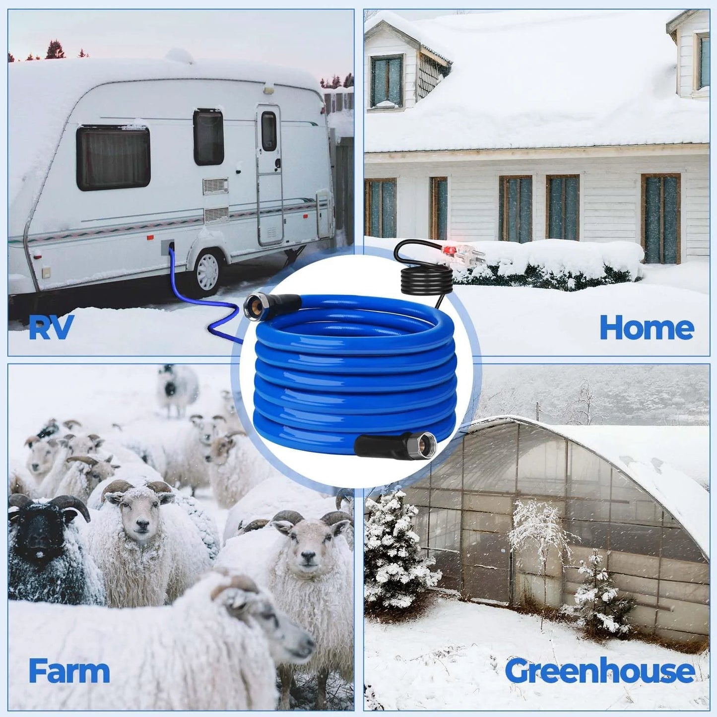 Heated RV Water Hose With Minus 45F Freeze Protection Intelligent Temperature Control Version 4 Upgrade 30 Ft Length
