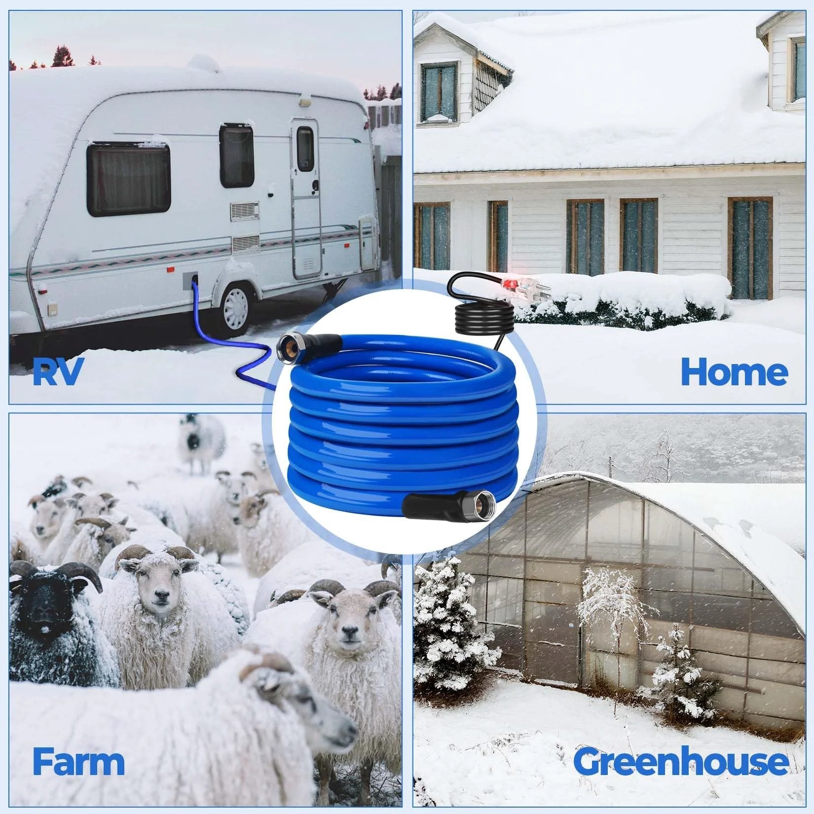 Heated RV Water Hose With Minus 45F Freeze Protection Intelligent Temperature Control Version 4 Upgrade 30 Ft Length