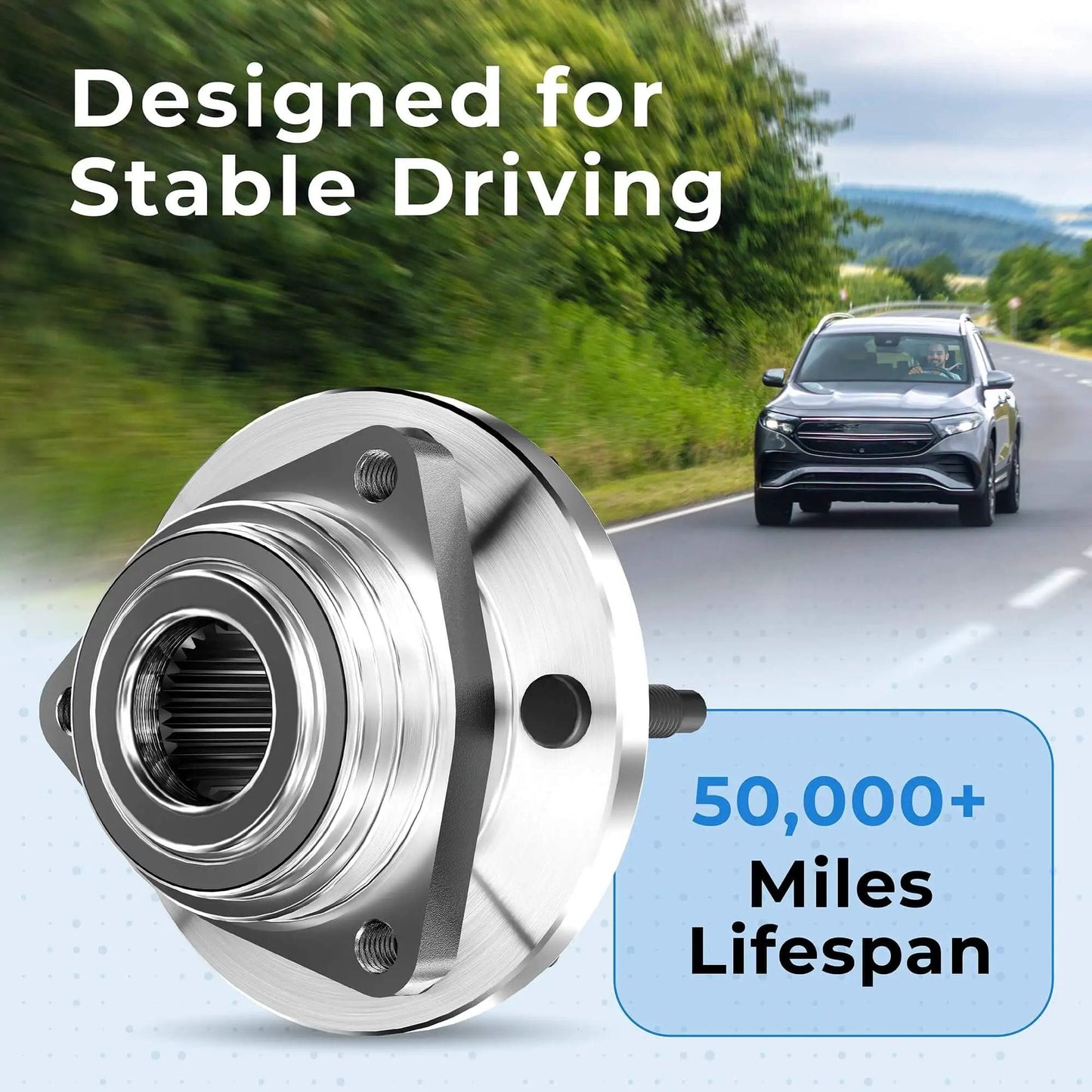 Single Front Wheel Hub and Bearing Assembly 2002-2006 for Buick Rendezvous, Chevy Venture, Pontiac Montana, Aztek on road