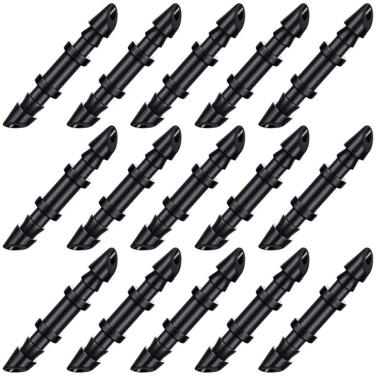 150 Piece Barbed Connectors For One Quarter Inch Drip Irrigation Tubing Barbed Couplings Fittings For Drip Line Sprinkler Systems Easy Install Black Mudder