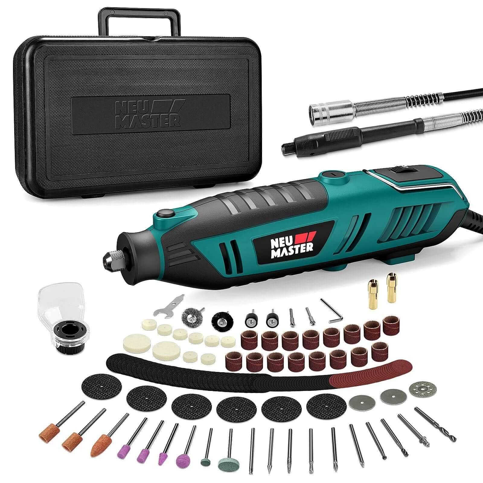 Powerful 180W Rotary Tool Kit With Corded Power 160 Accessories 6 Variable Speeds From 10000 To 35000 RPM Perfect For DIY Crafts