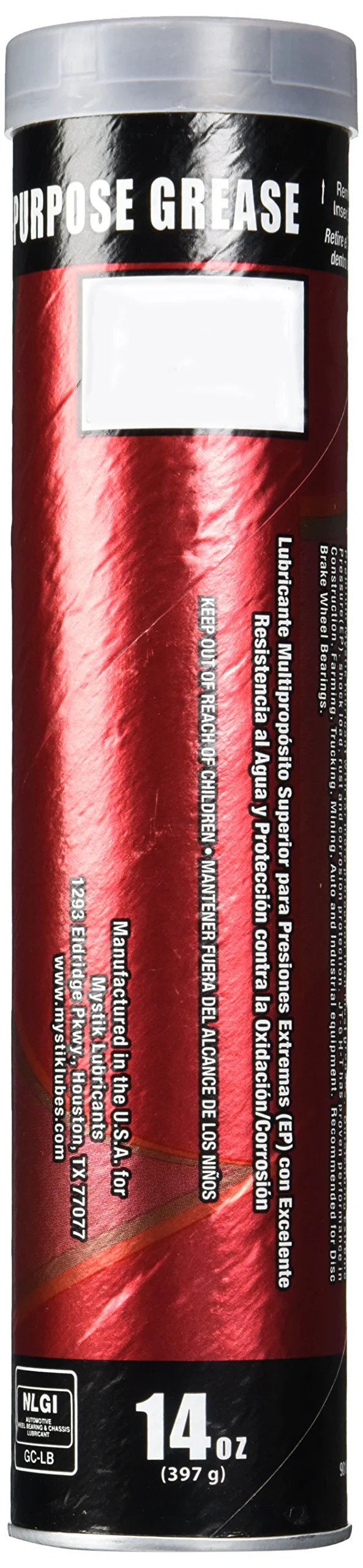 Hi Temp Multi Purpose Grease Cartridge Pack Of 10 14 Oz Each JT 6 For Heavy Duty Bearings Mining And Construction Equipment Mystik JT 6 Hi Temp Grease