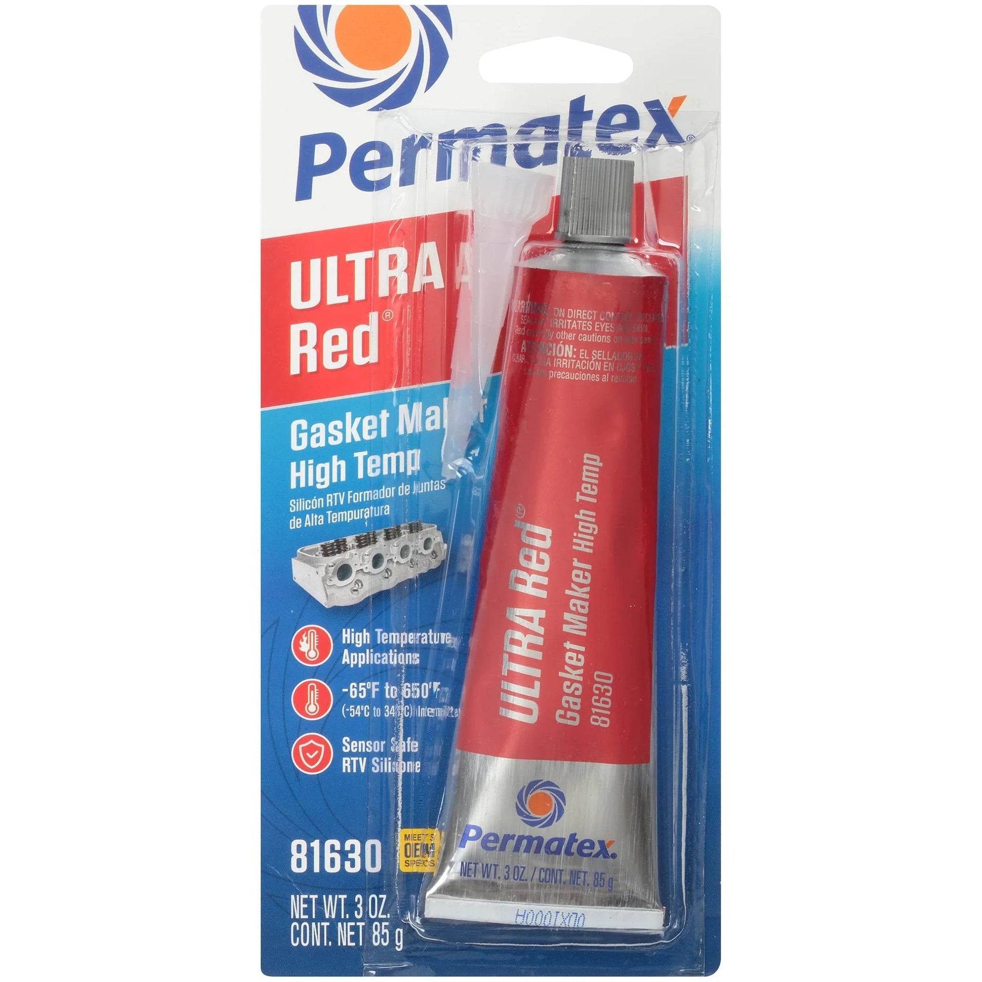 Ultra Red High Temperature Gasket Maker For Automotive Gaskets 3 Oz By Permatex Sensor Safe OE Spec Low Odor Non Toxic Non Flammable Adhesive Dressing With Strong Adhesion And Flexibility Withstands Up To 650 Fahrenheit