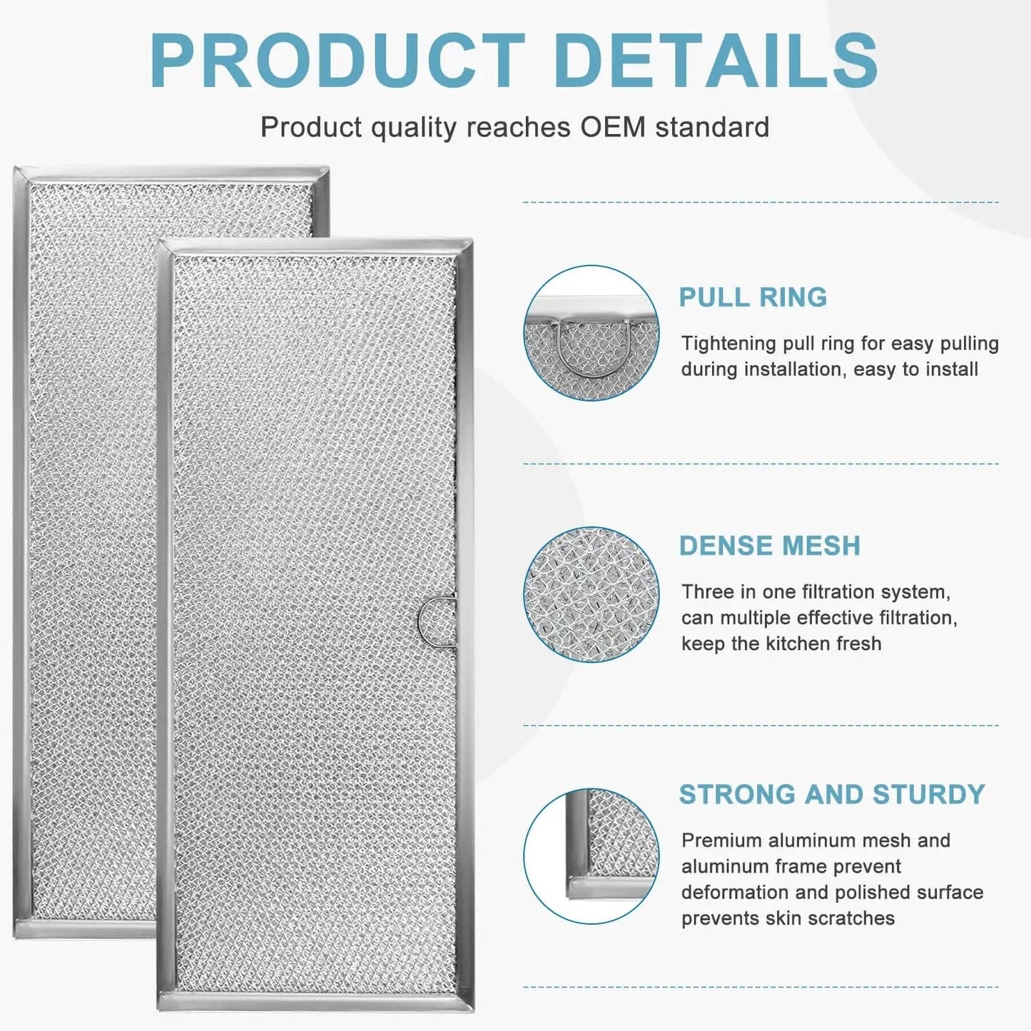 Product details of JennAir Downdraft Range Hood Grease Filter 71002111 Aluminum Mesh Replacement 2 Pack