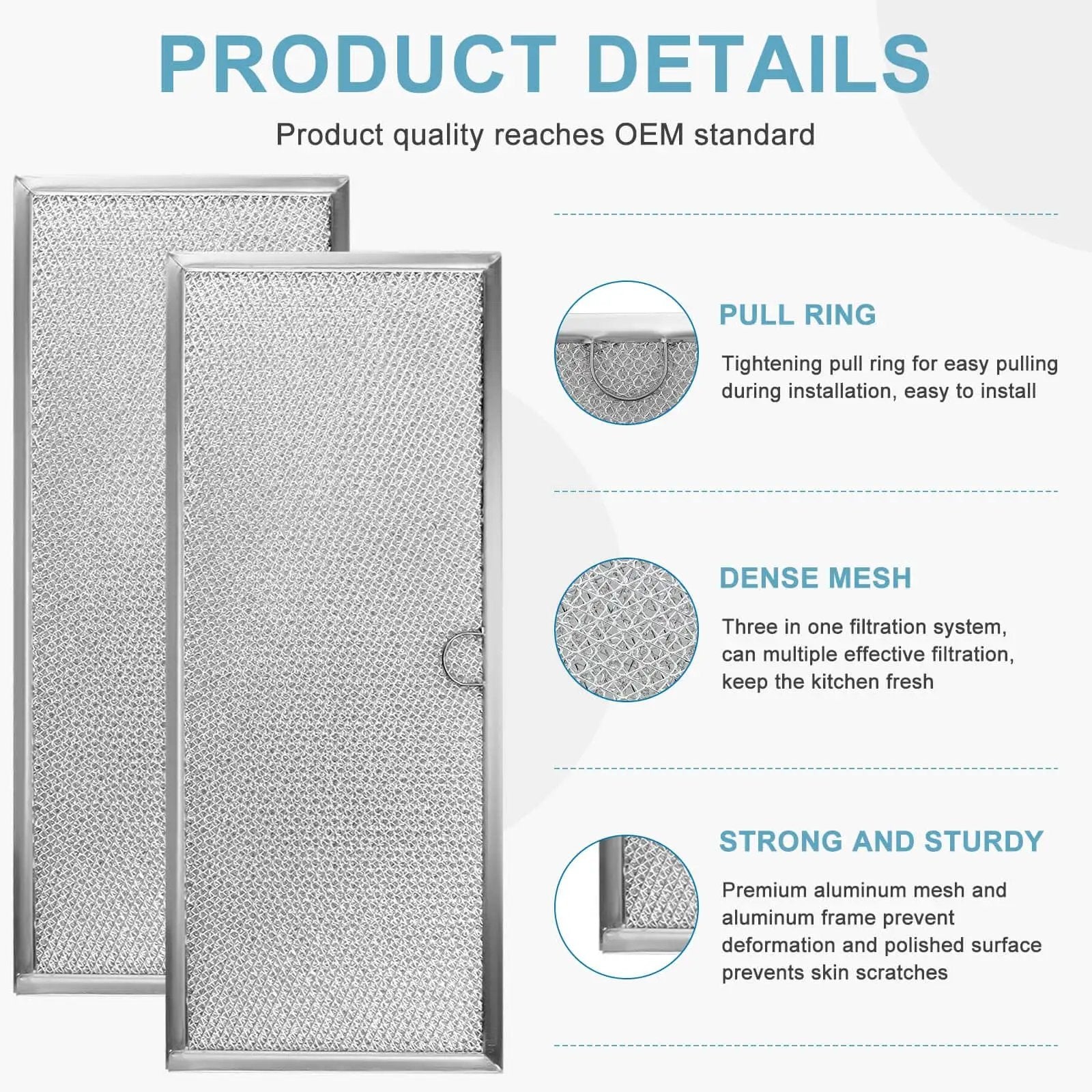 Product details of JennAir Downdraft Range Hood Grease Filter 71002111 Aluminum Mesh Replacement 2 Pack