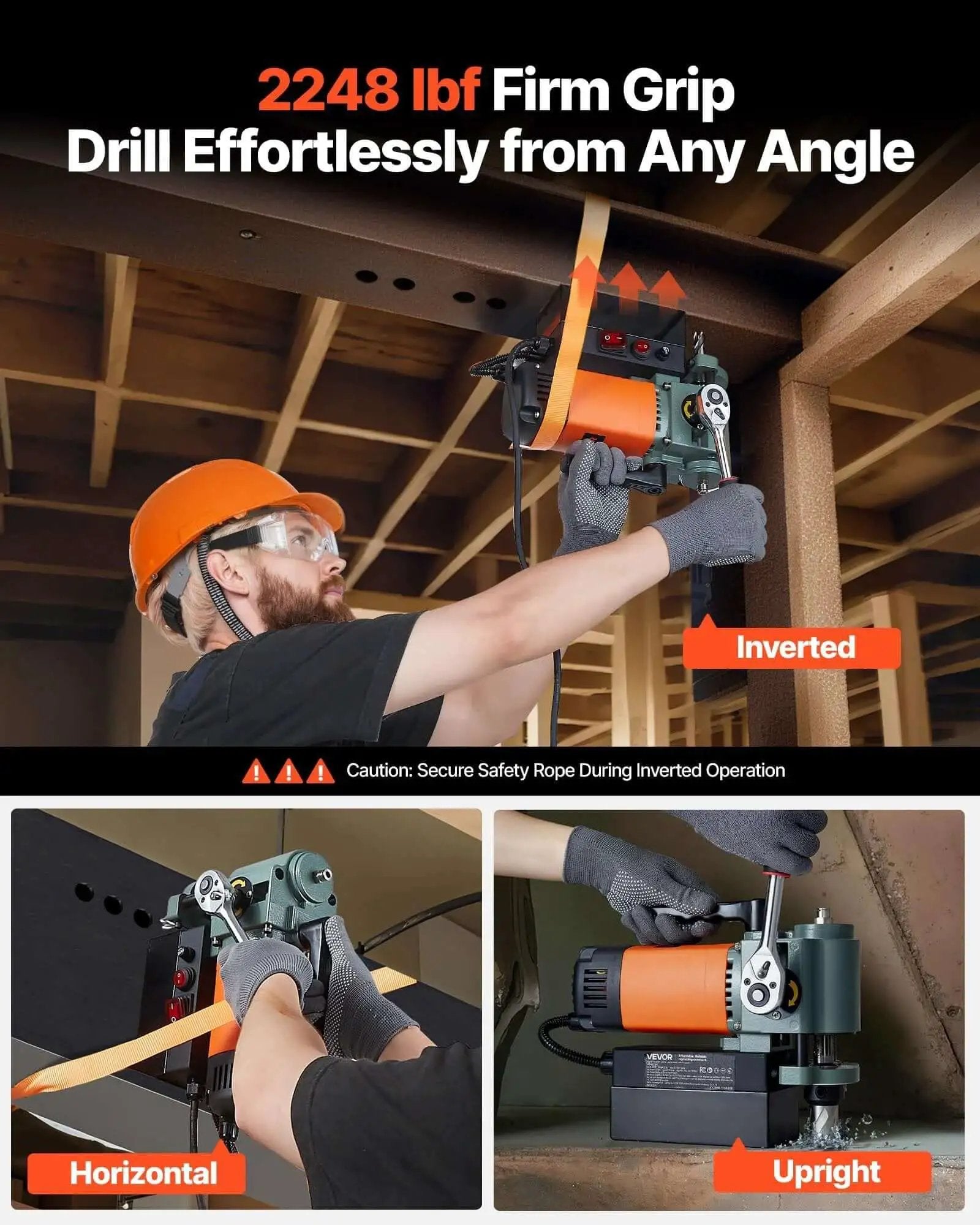 Low Profile Magnetic Drill Press With 1300W Power, 1.4 Inch Boring Capacity, Portable Weldon Shank Mag Drill in use