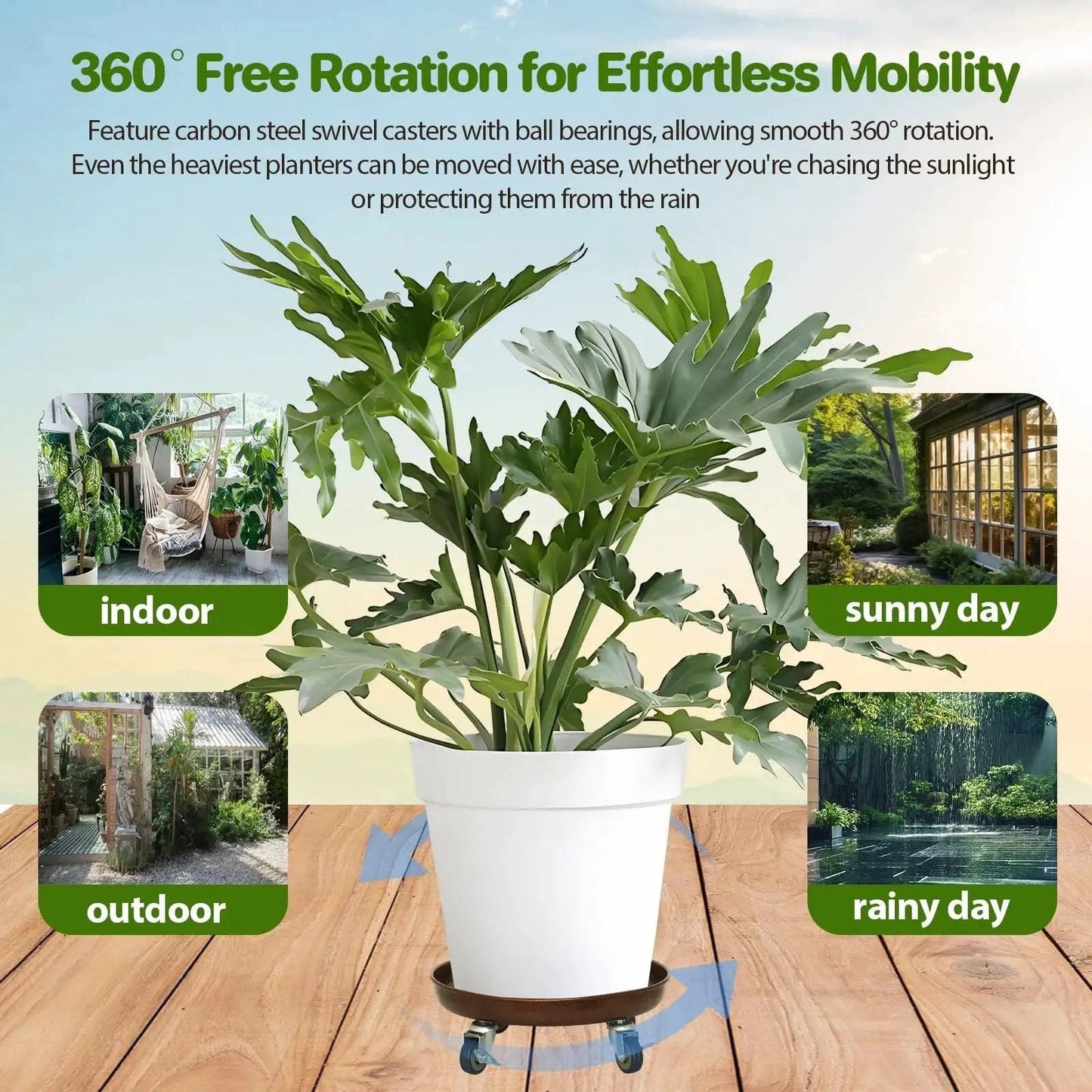 Heavy Duty Rolling Plant Caddy With Wheels 12 Inch Plant Stand Supports Up To 320 Lbs Durable Metal Construction With Locking Casters