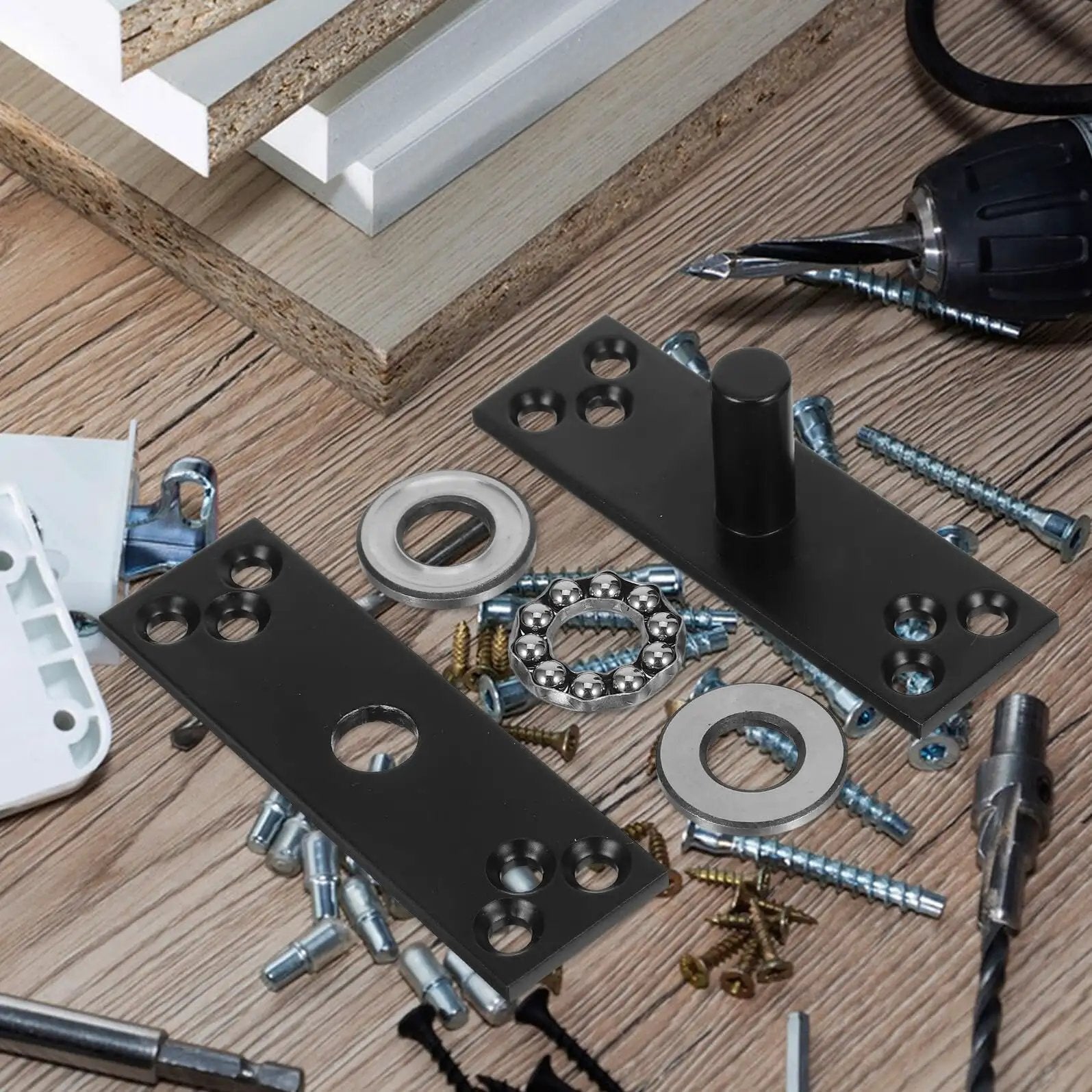 Built To Last Heavy Duty Stainless Steel Hidden Door Hinge With 360 Degree Swivel For Cabinets Bookcases And Wardrobes Concealed Thickened Shaft