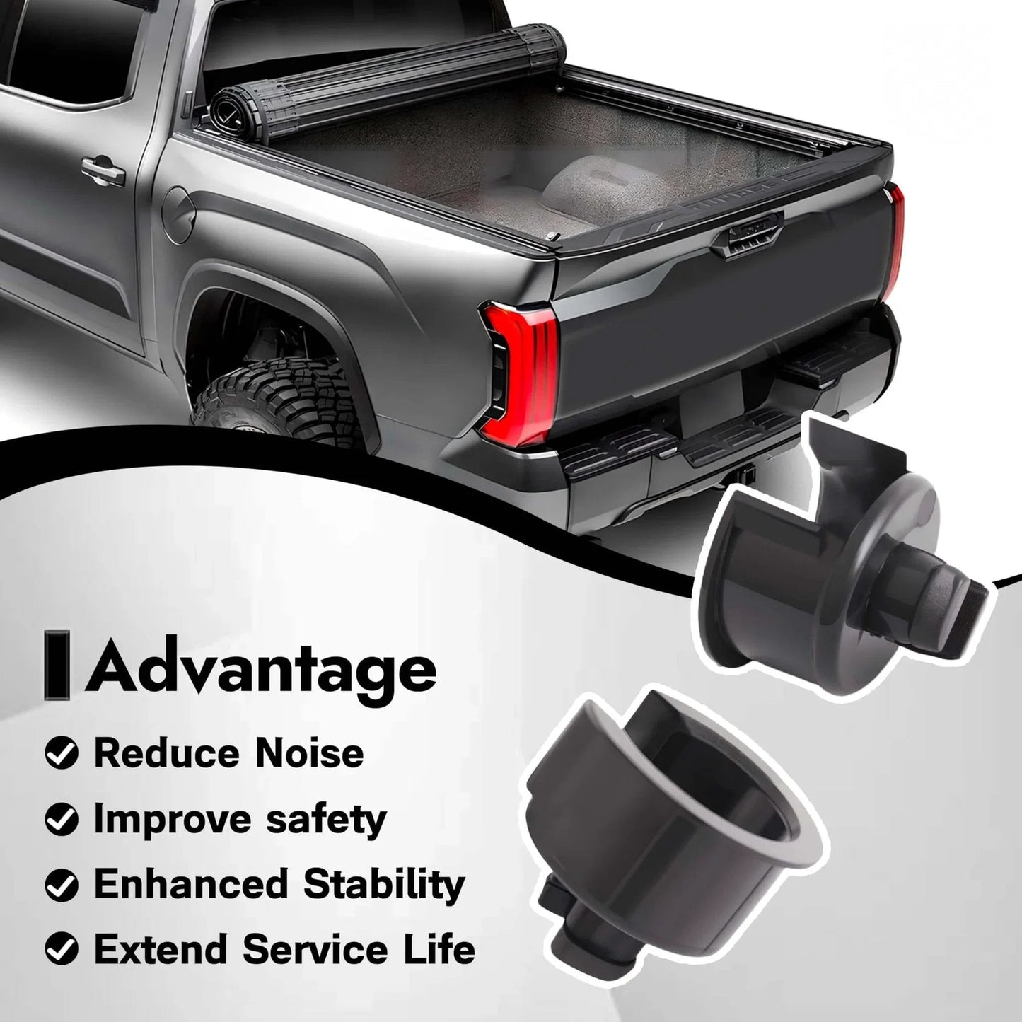 2 Pcs Tailgate Hinge Bushing Insert For 2007 Through 2024 Toyota Tundra SR And SR5 Rear Right Passenger Side Tail Gate Replacement 661100C020