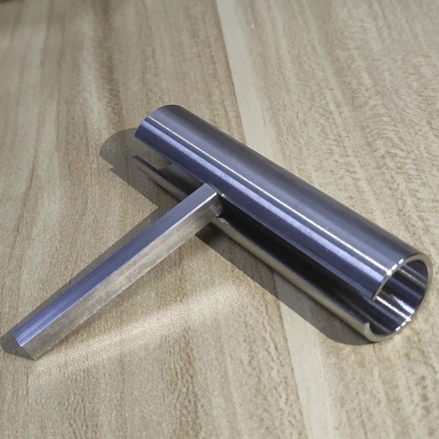 Stainless Steel 304 Crank Shaft Adapter For Gas Engine Pulleys, 5/8 Inch Inner Diameter To 3/4 Inch Outer, 3 Inch Length, 3/16 Inch Keyway