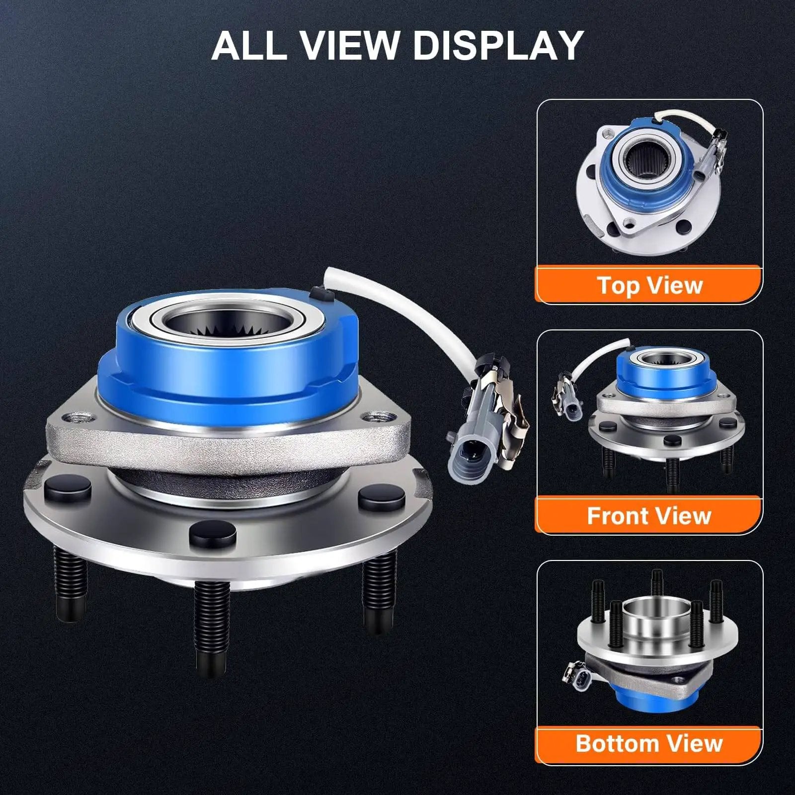 Single front wheel hub bearing assembly 5-lug OE 513121 fit Buick Allure Century Lacrosse Lucerne Regal Riviera all view display