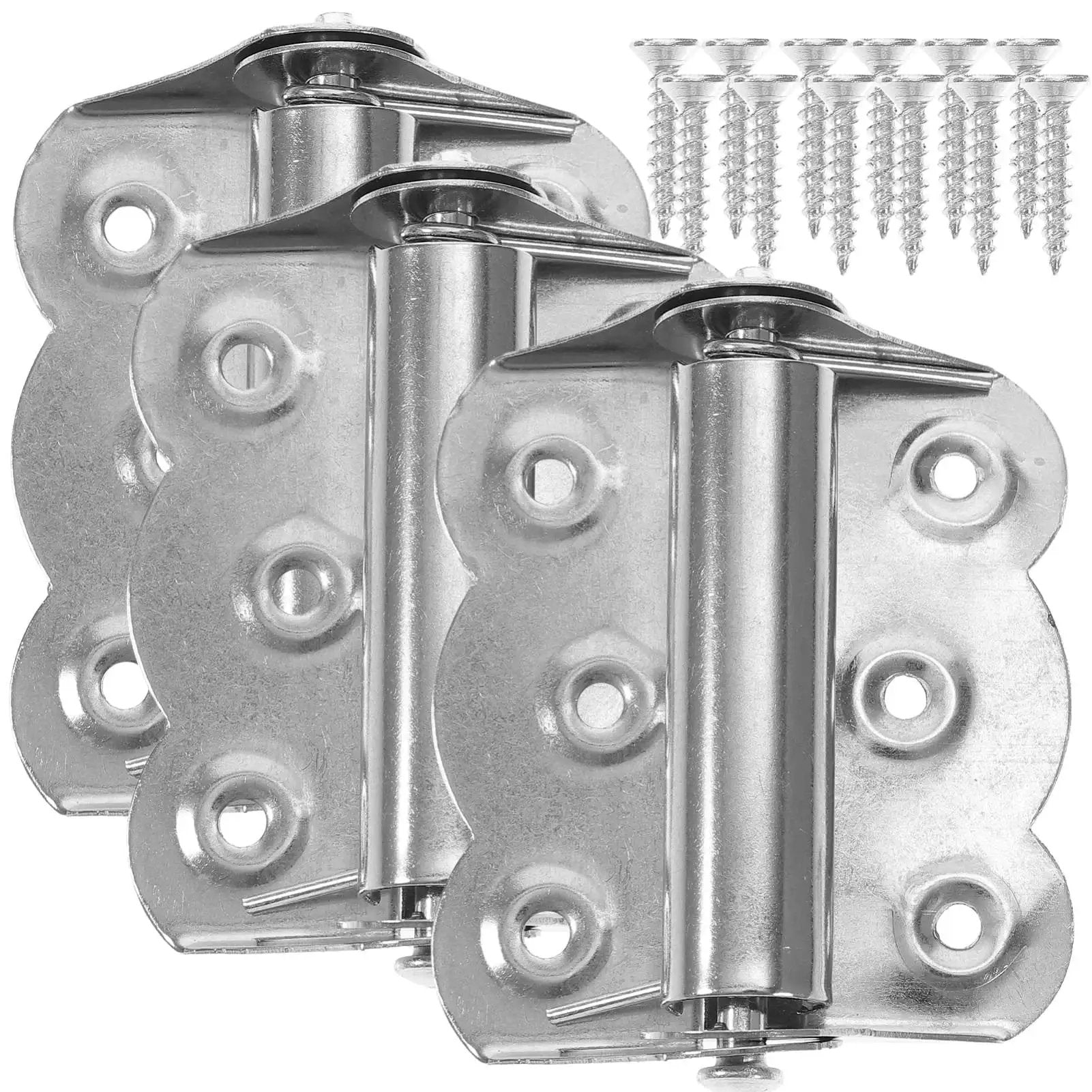 Three Piece Self Closing Spring Door Hinge Set For Garage Screen Doors Made From Stainless Steel Heavy Duty Design