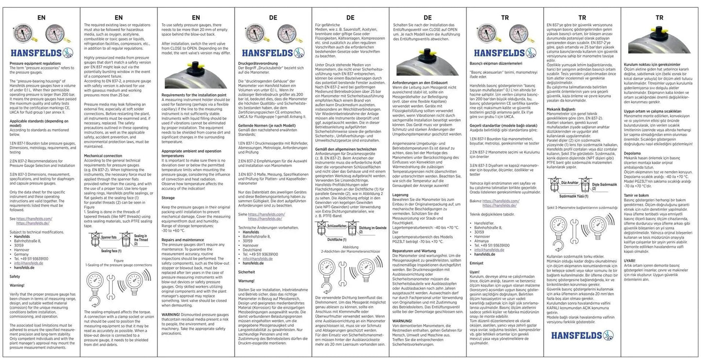 Instruction manual for Zero To 100 PSI Liquid Filled Pressure Gauge With A 2.5 Inch Dial And Stainless Steel Back Mount For Water Oil And Gas