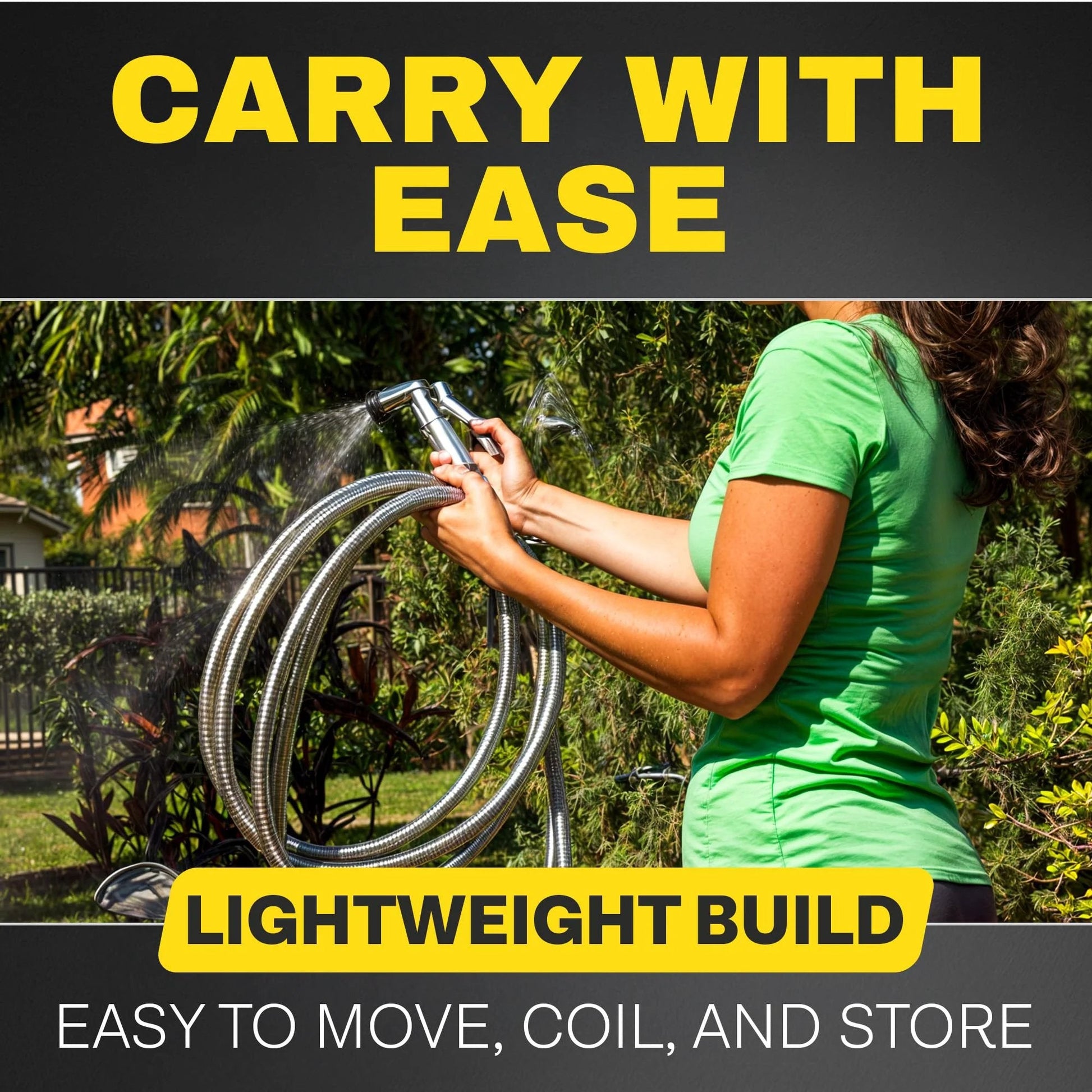 Heavy Duty 10 Ft Hose Extensions For Garden Hose Reel, Five Eighth Inch Connector, use in garden, flexible and lightweight
