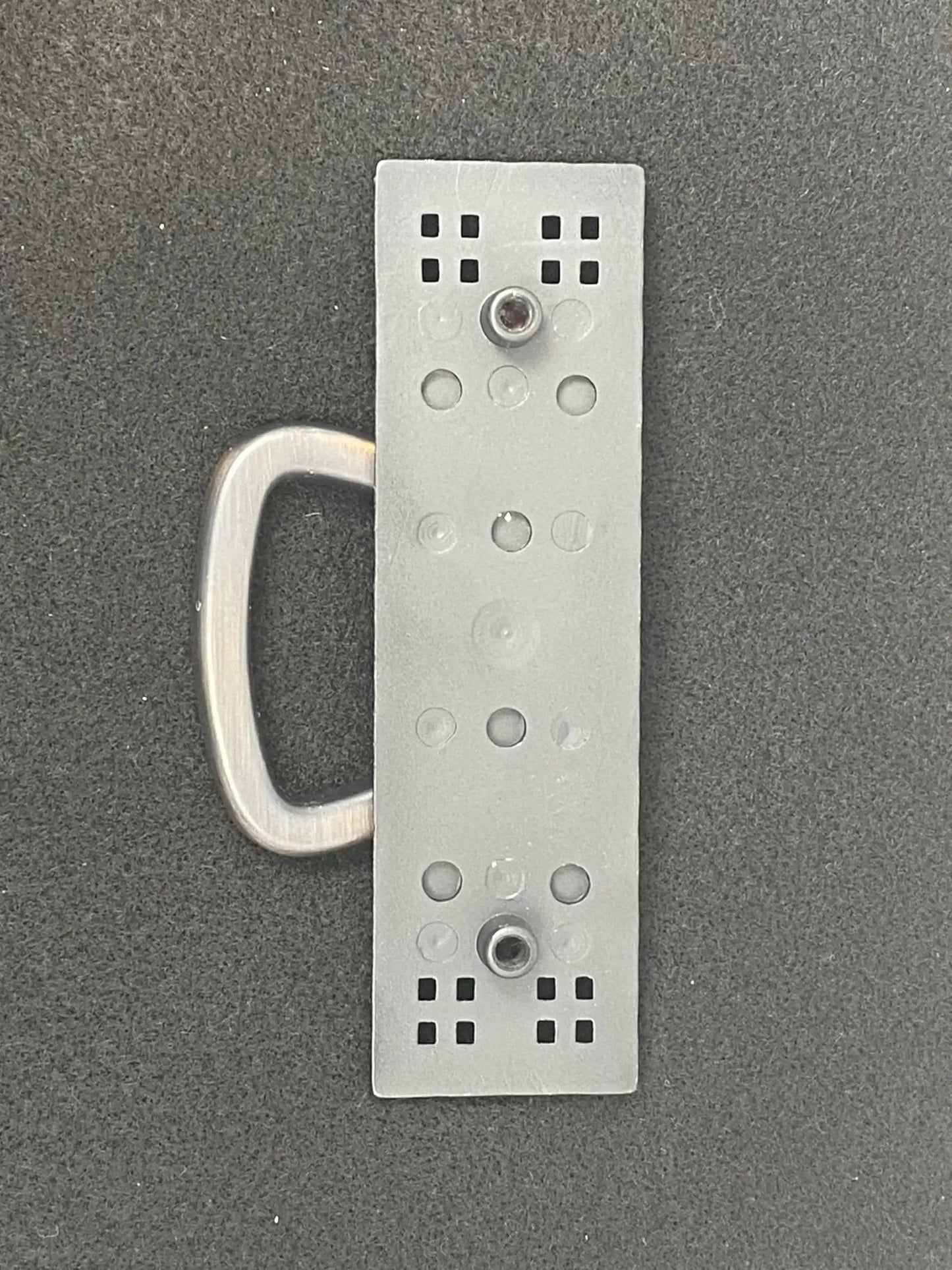 Oil Rubbed Bronze Mission Pull Handle for Cabinets and Furniture, 3 Inch (76mm) Size, shown with mounting plate