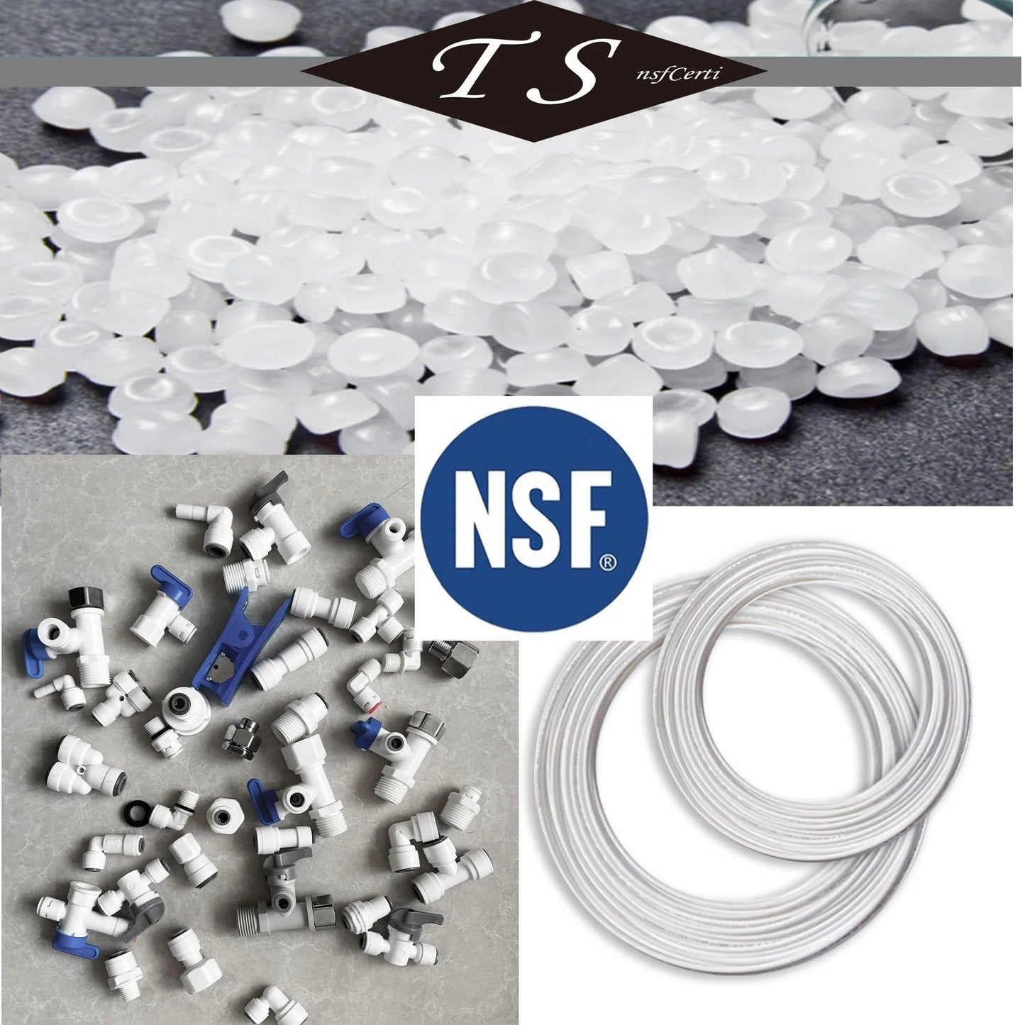 NSF Certified Three Eighths Inch Water Line Tubing With Push To Connect Fittings For Reverse Osmosis Systems 11 Connectors