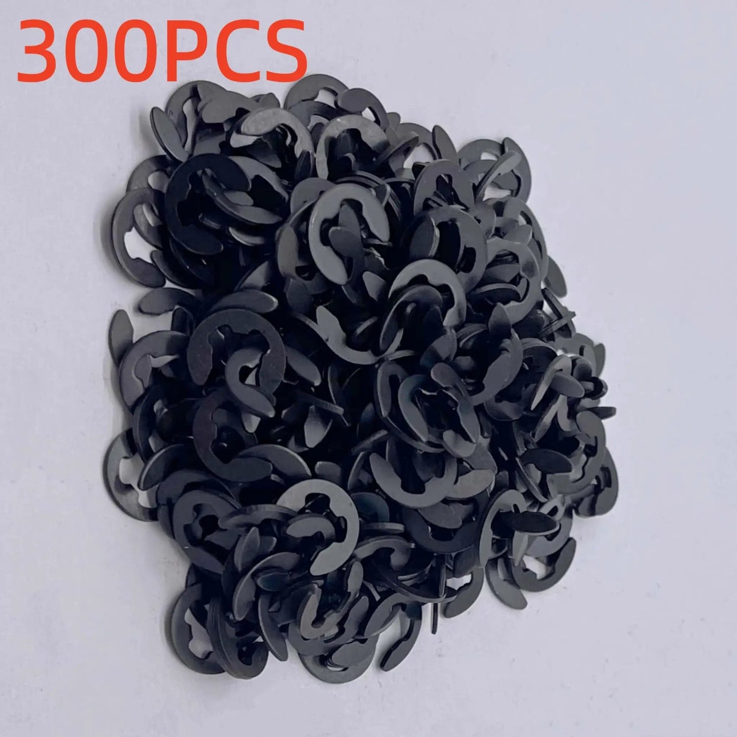 Pile of 300 M5 E Clip Retaining Ring Set For 5mm Shafts External Circlip Snap Ring Washers Carbon Steel Black Oxide