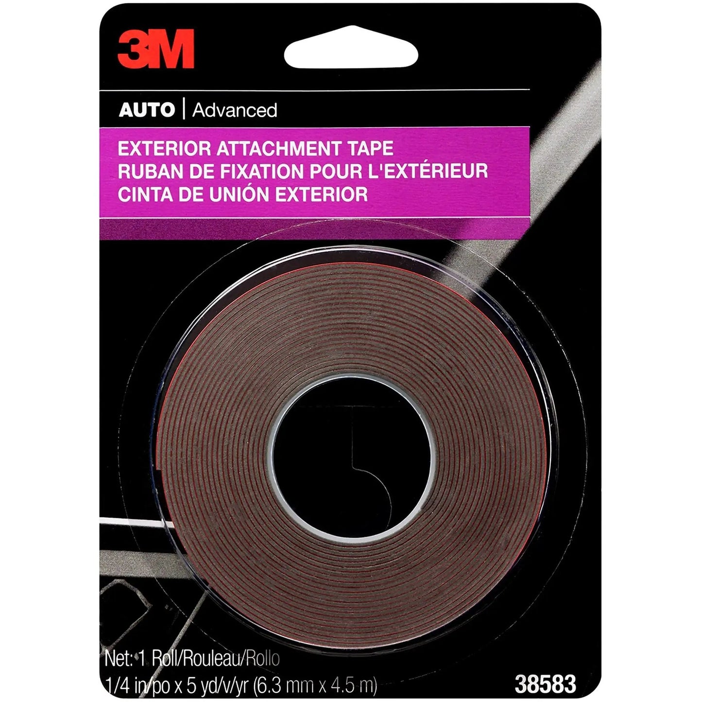 Exterior Attachment Tape VHB - Double-Sided High Strength Automotive Trim Adhesive Roll packaging