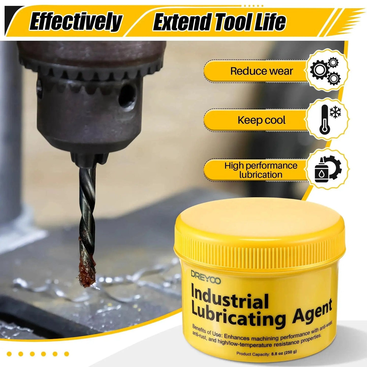 Metal Cutting Paste For Drilling And Tapping, 8.8 Oz Jar Lubricant Wax For Drill Bits, Saw Blades, And Milling Tools