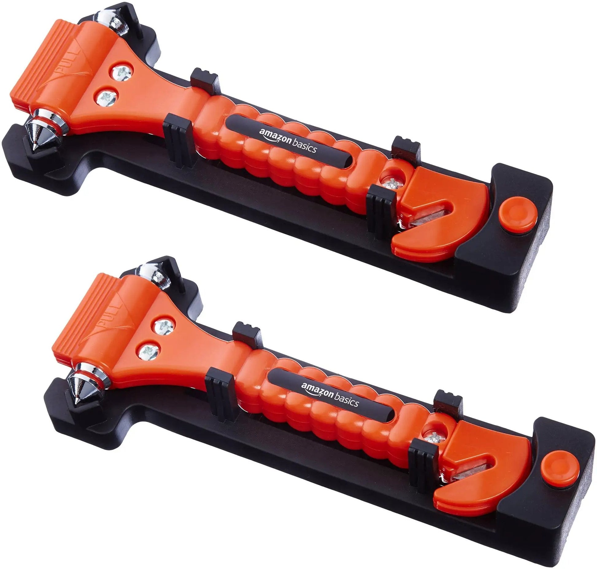 Emergency Car Escape Tool With Window Hammer And Seat Belt Cutter Two Pack Bright Orange Handle for quick vehicle rescue