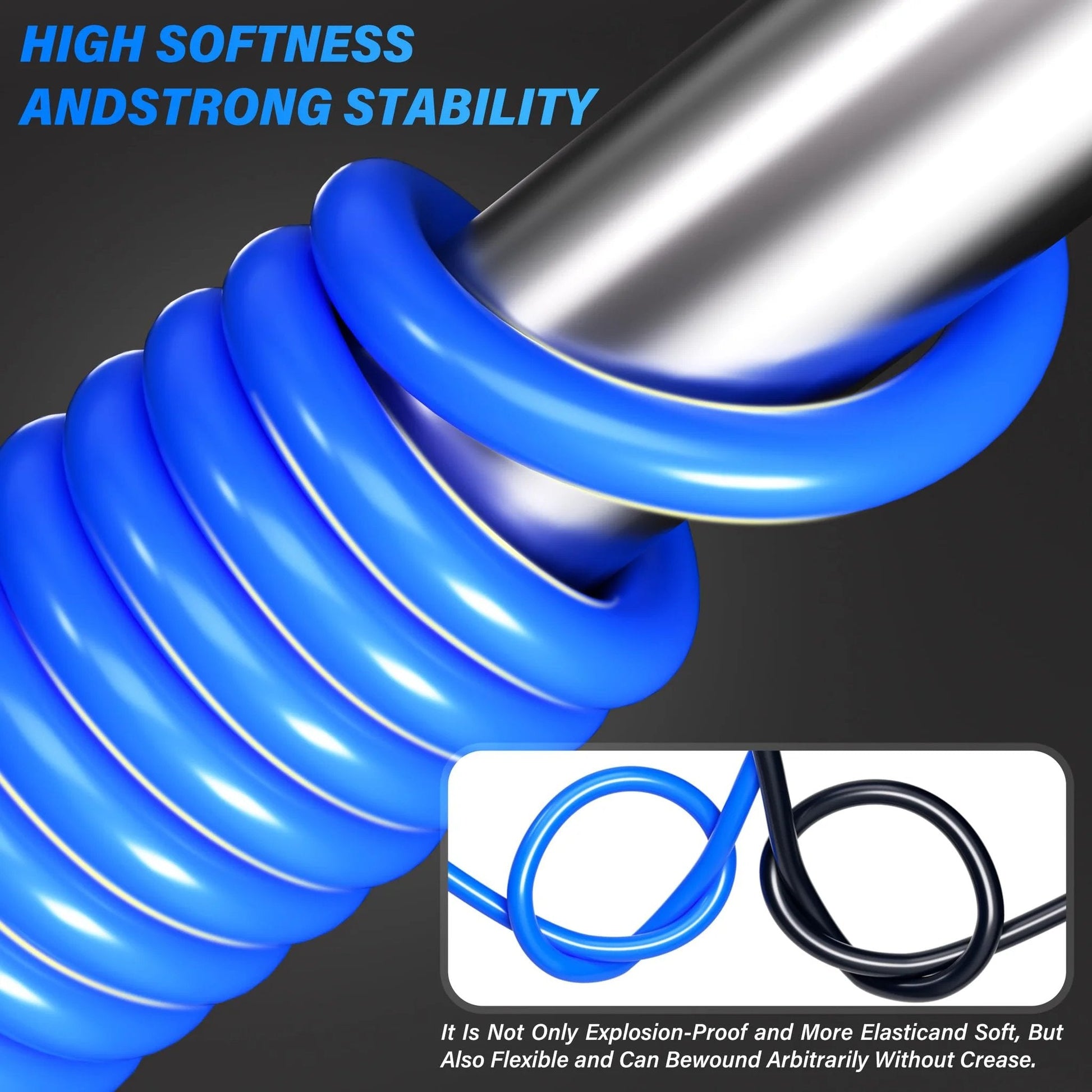 Blue 6mm OD 4mm ID Polyurethane Air Hose Kit With 10 Meter Length And DIY Friendly Pro Grade Heavy Duty Fittings.